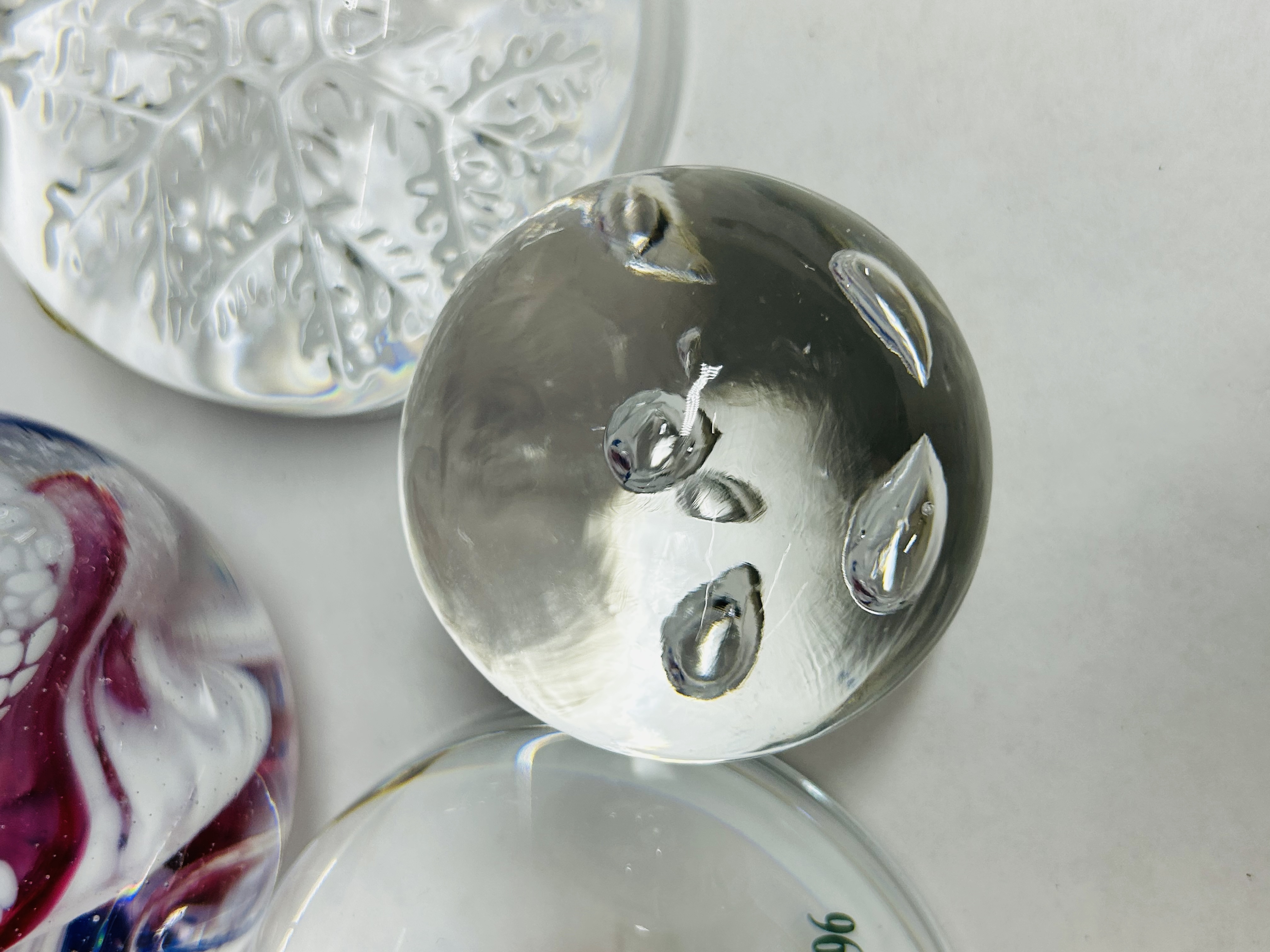 AVON AND ASSORTED GLASS PAPERWEIGHTS, 1996