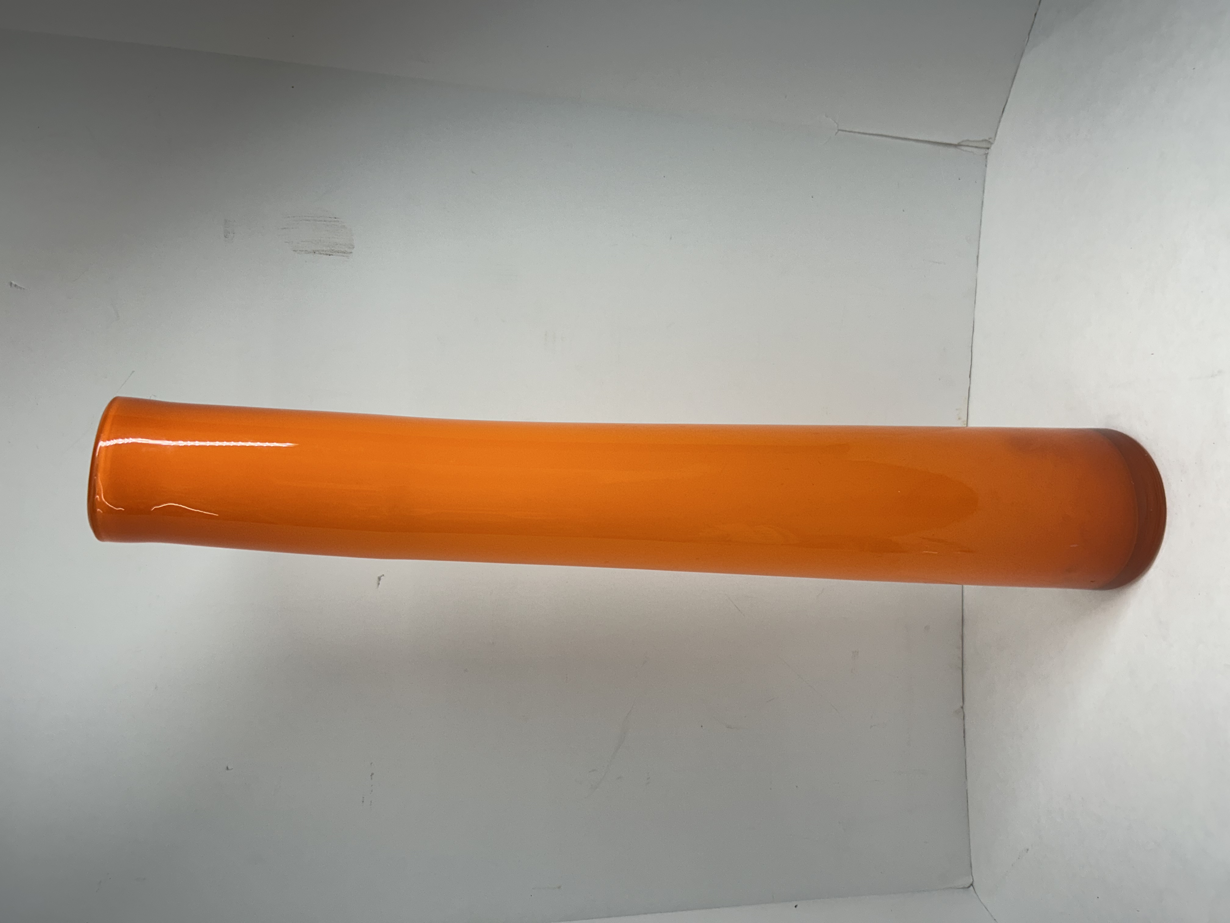 ORANGE CASED ART GLASS VASE, CIRCA 1970