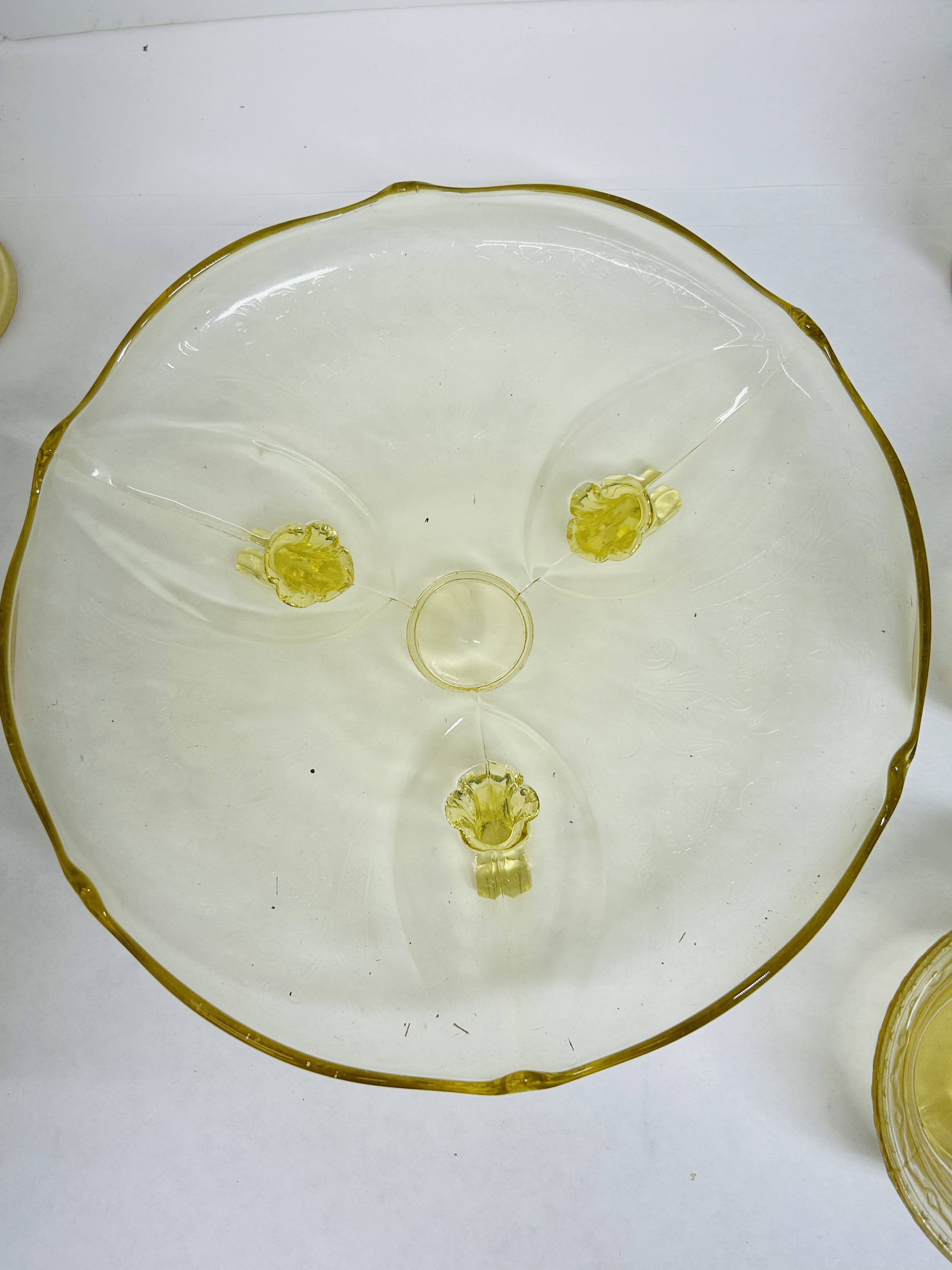 LANCASTER AND FEDERAL TOPAZ GLASS SET, 1930S