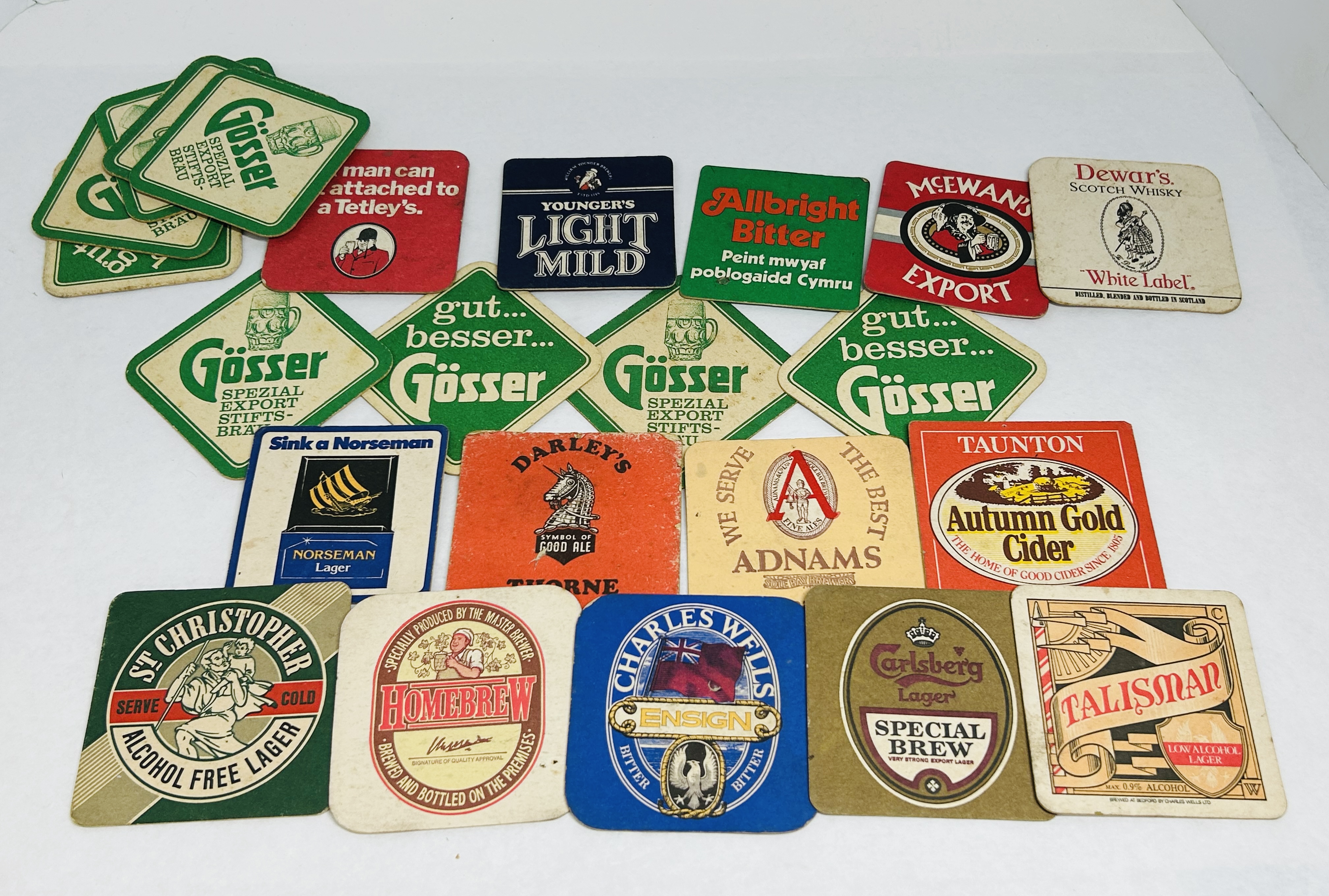 ASSORTED BREWERIES, ADVERTISING BEER COASTERS, 20TH CENTURY