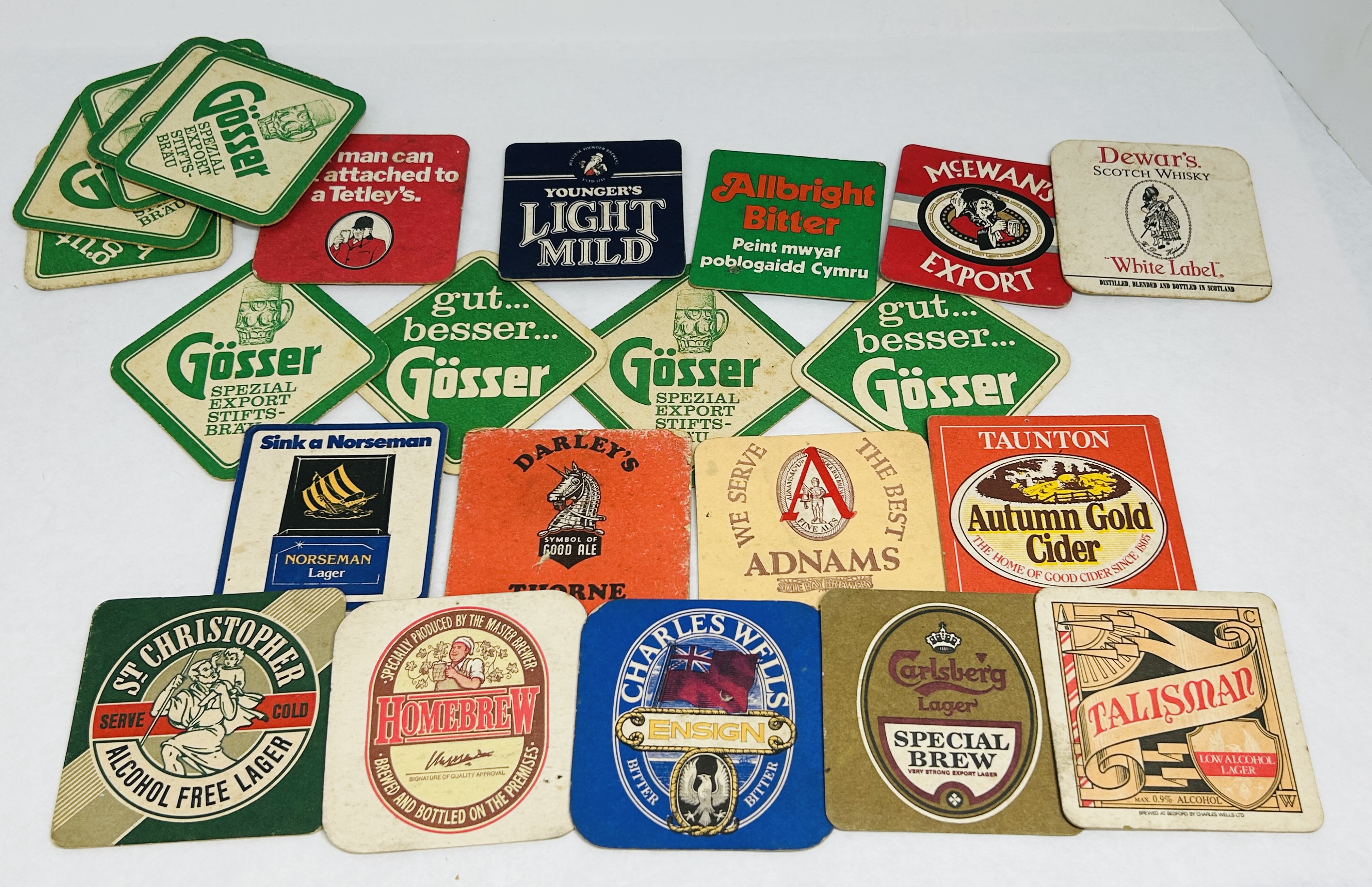 ASSORTED BREWERIES, ADVERTISING BEER COASTERS, 20TH CENTURY