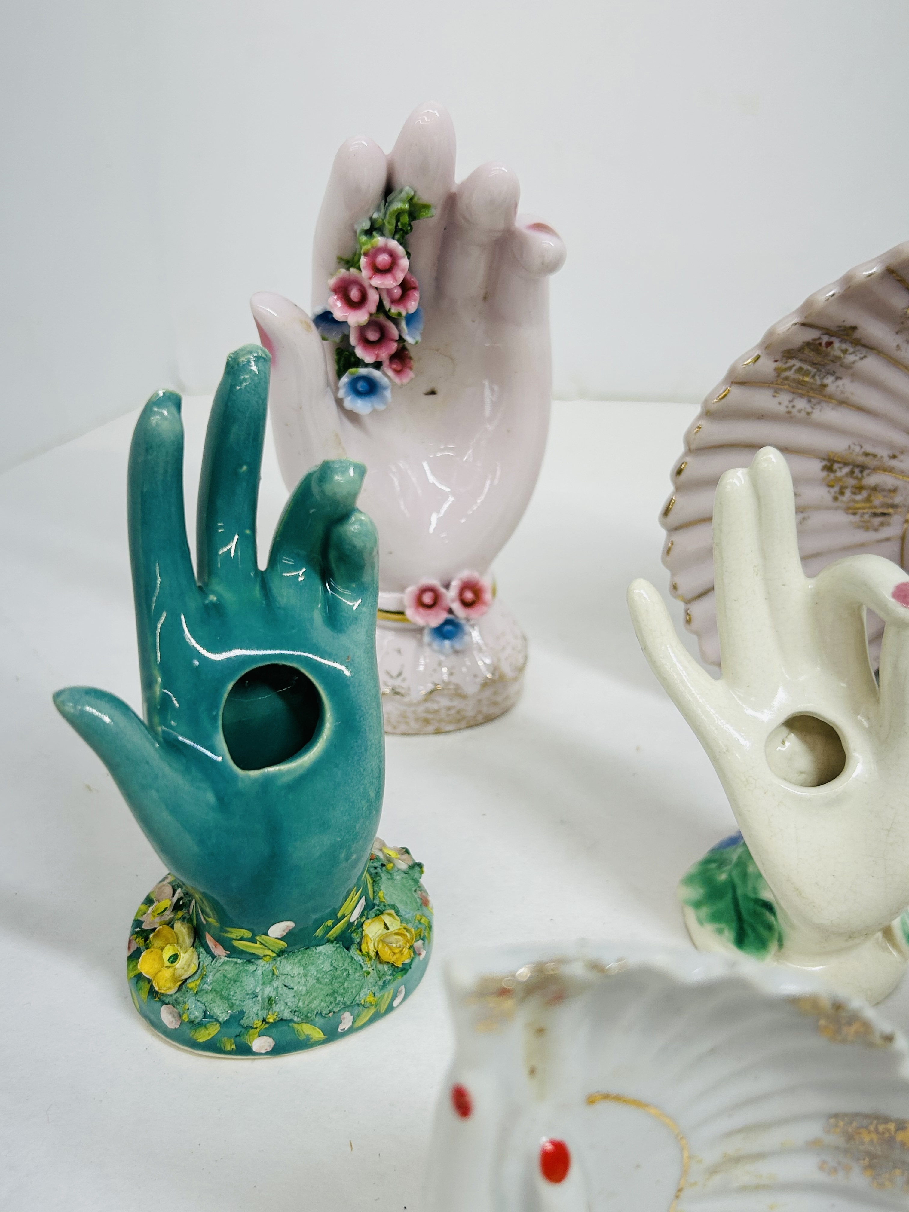 LEFTON PORCELAIN HAND VASES, MID-20TH CENTURY