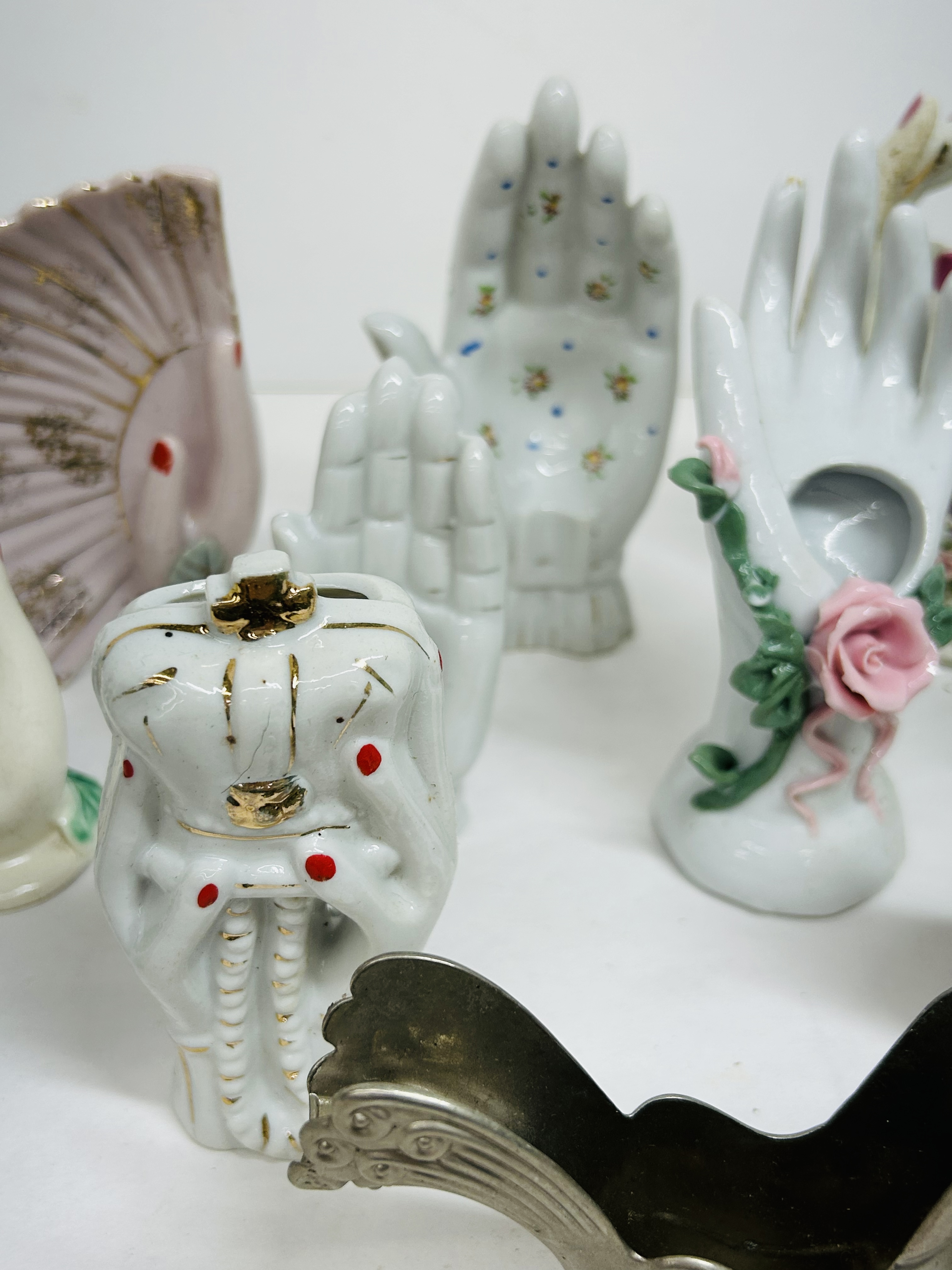 LEFTON PORCELAIN HAND VASES, MID-20TH CENTURY