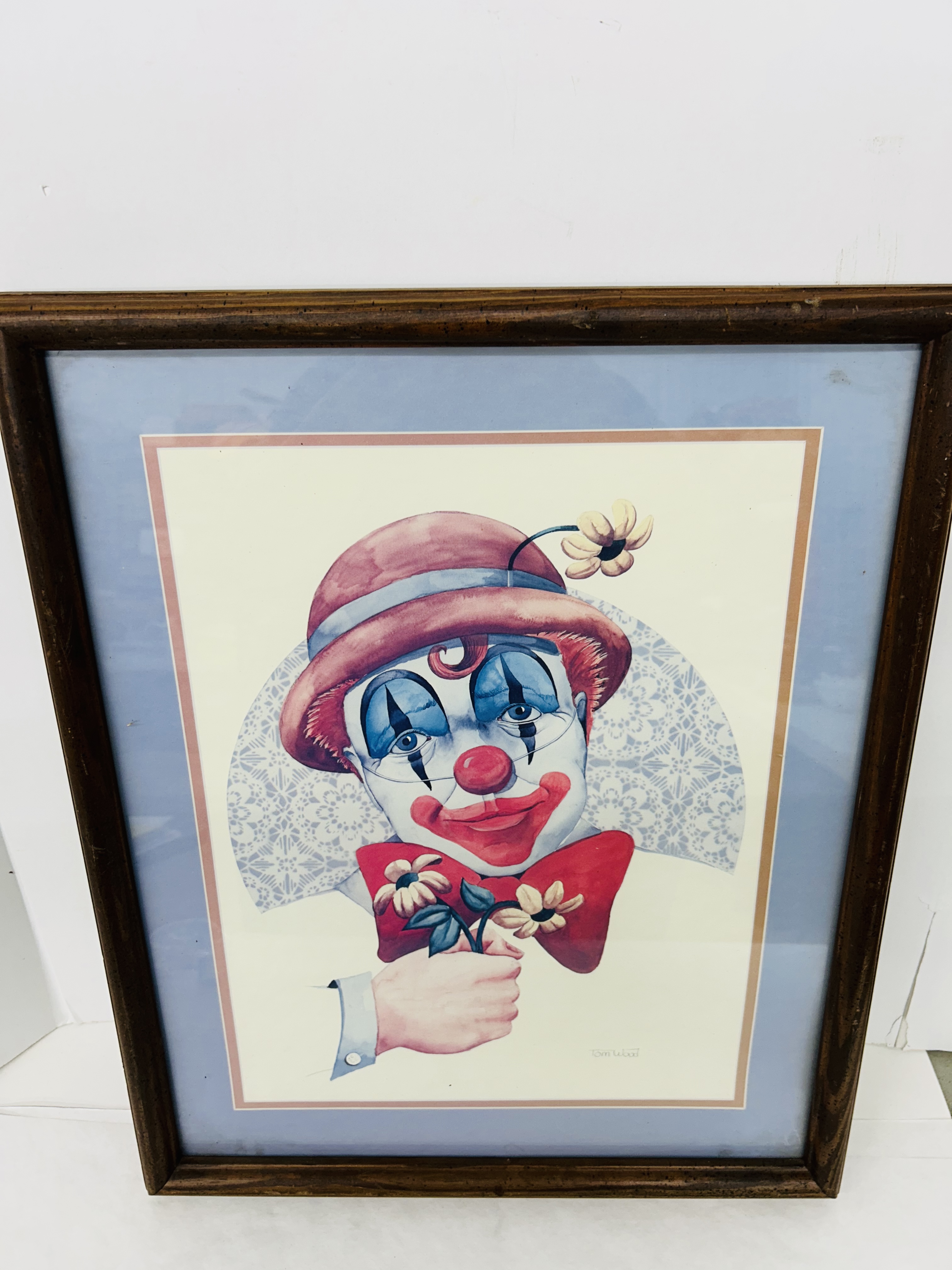 TOM WOOD, CLOWN ART PRINT, 1982