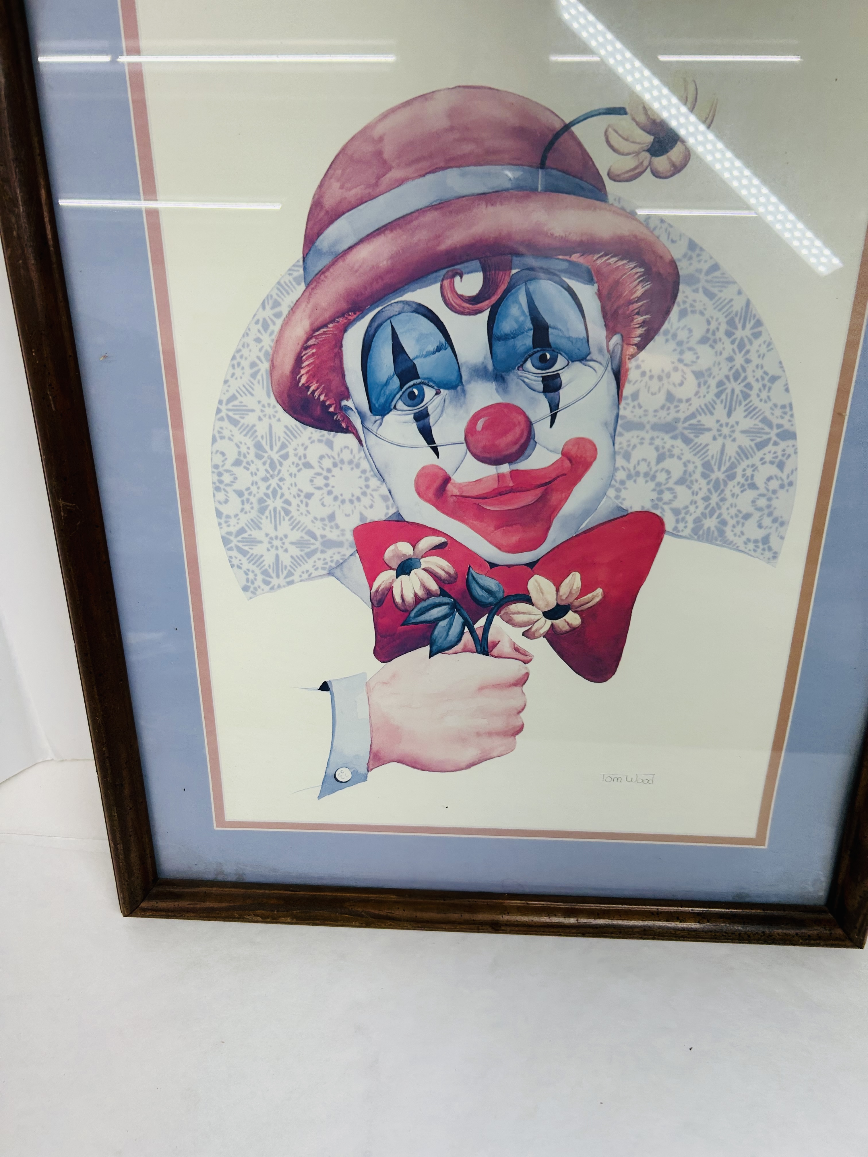 TOM WOOD, CLOWN ART PRINT, 1982