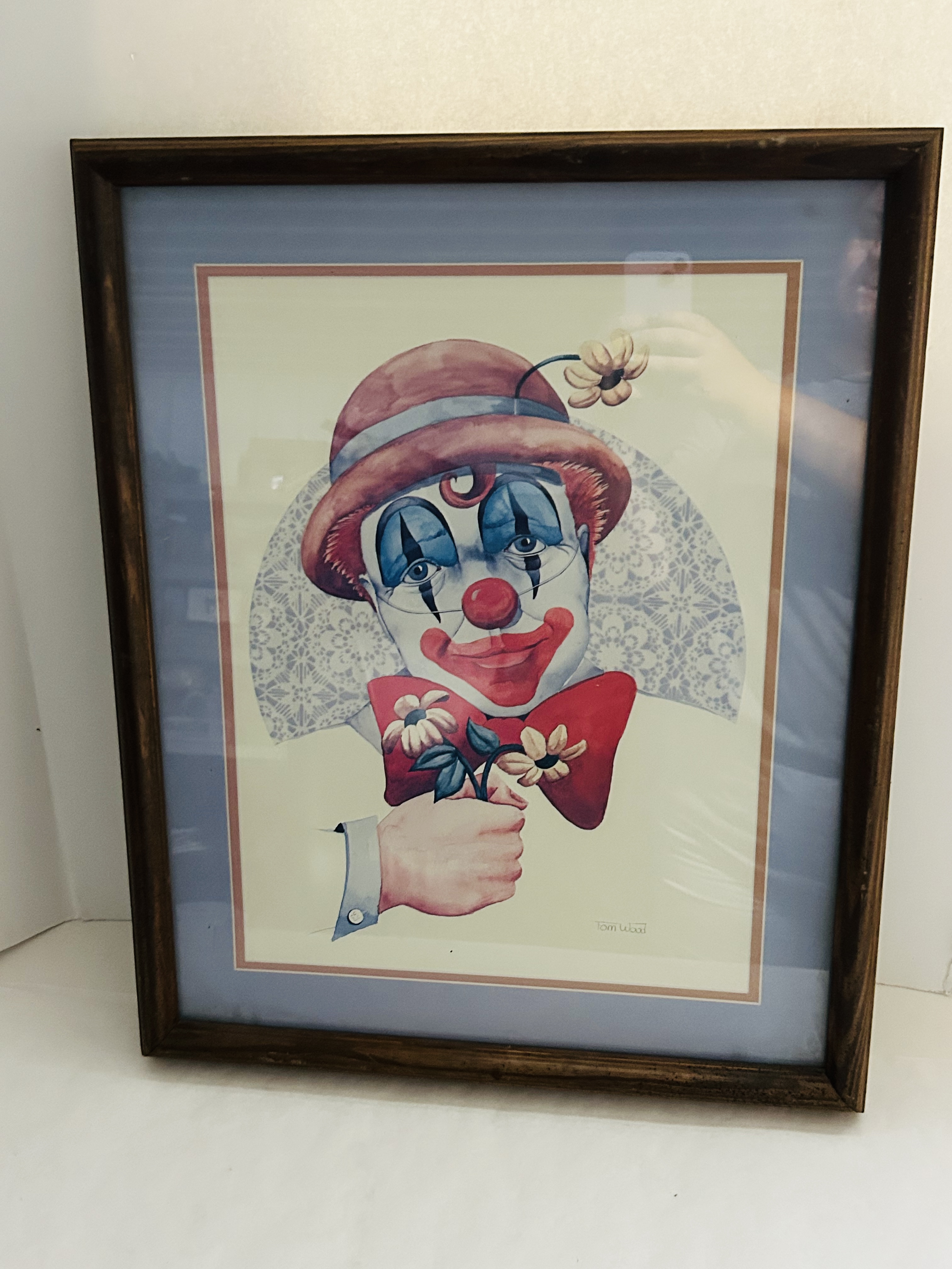 TOM WOOD, CLOWN ART PRINT, 1982