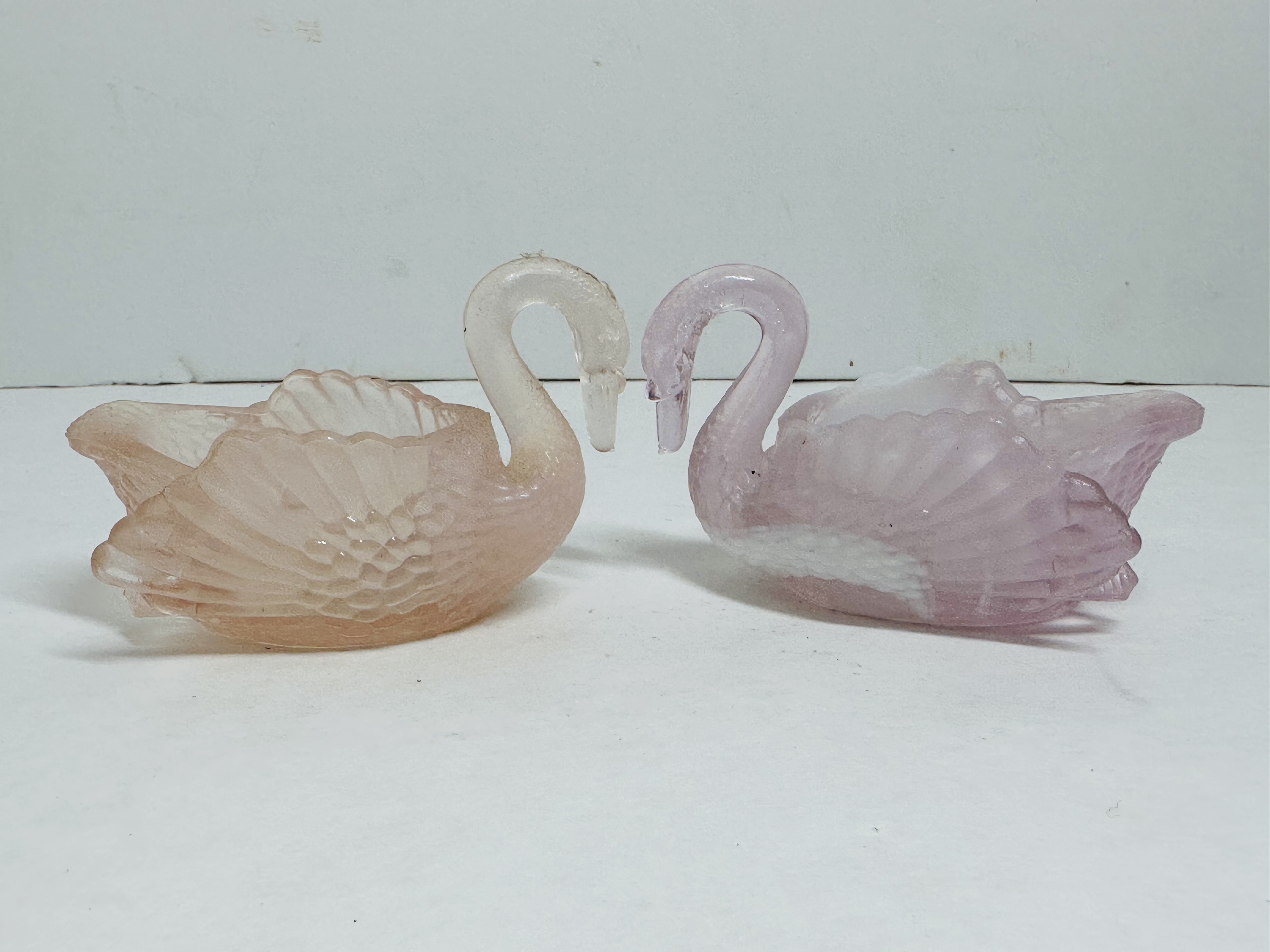 BOYD GLASS SWAN SALT CELLARS, MID-20TH CENTURY