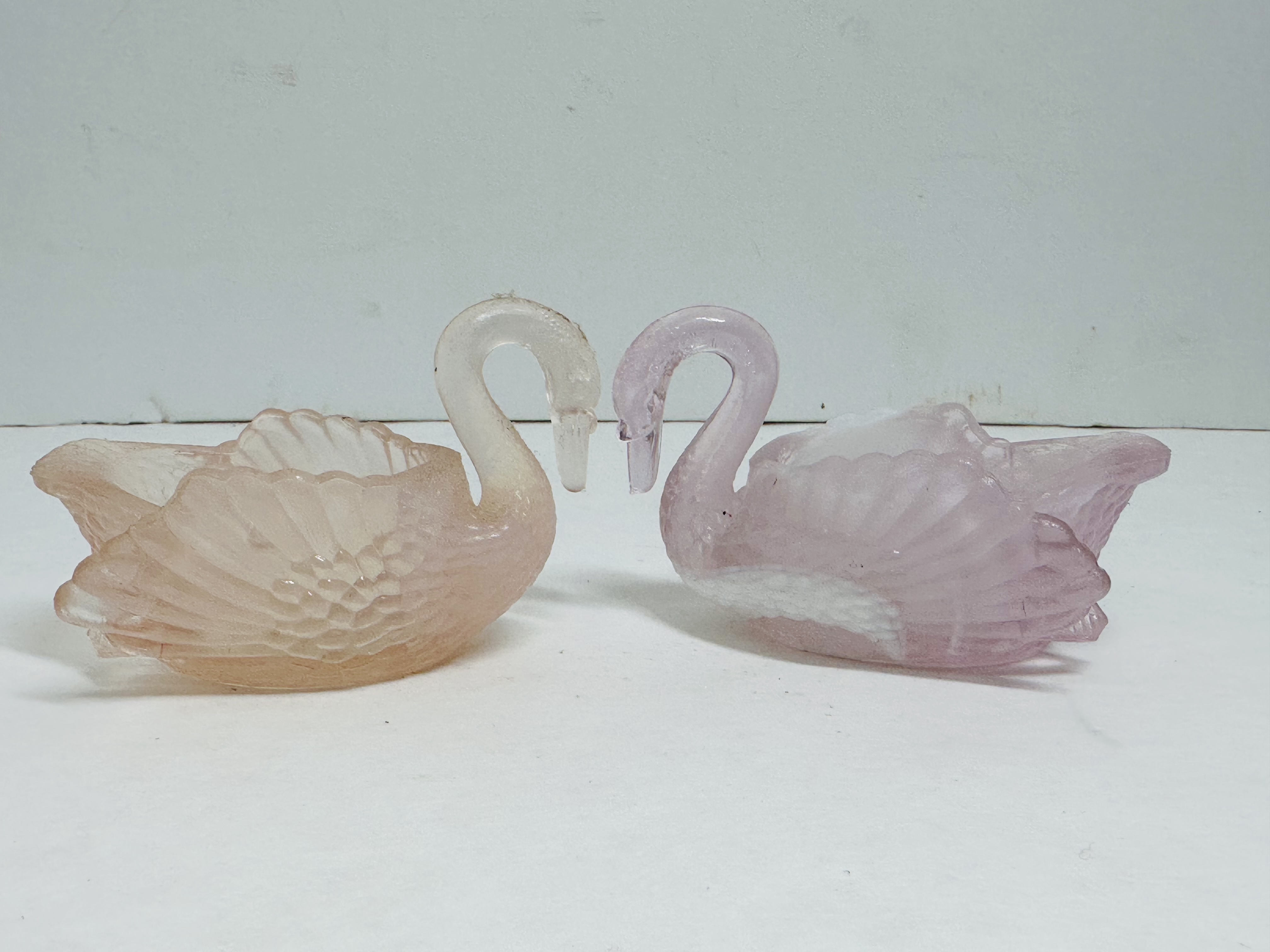 BOYD GLASS SWAN SALT CELLARS, MID-20TH CENTURY