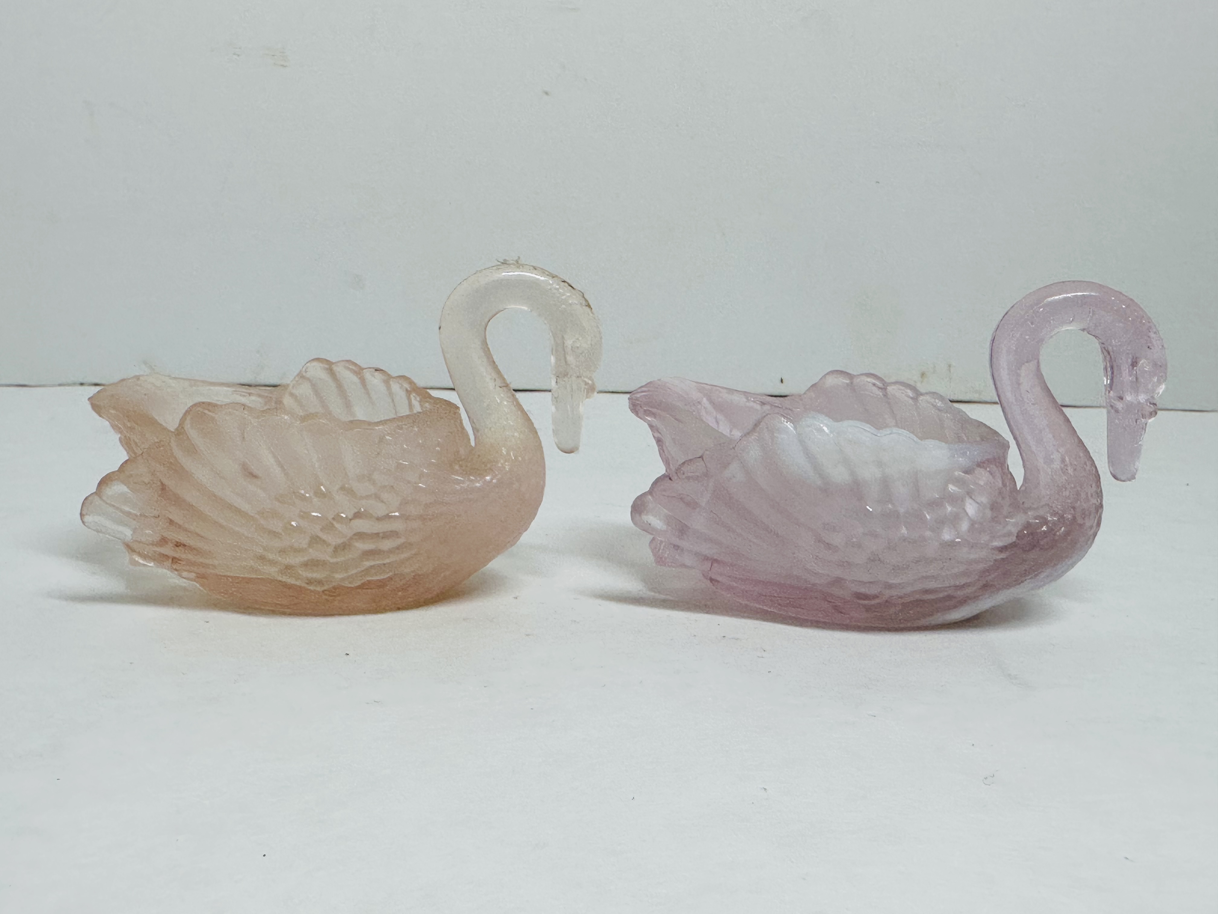 BOYD GLASS SWAN SALT CELLARS, MID-20TH CENTURY