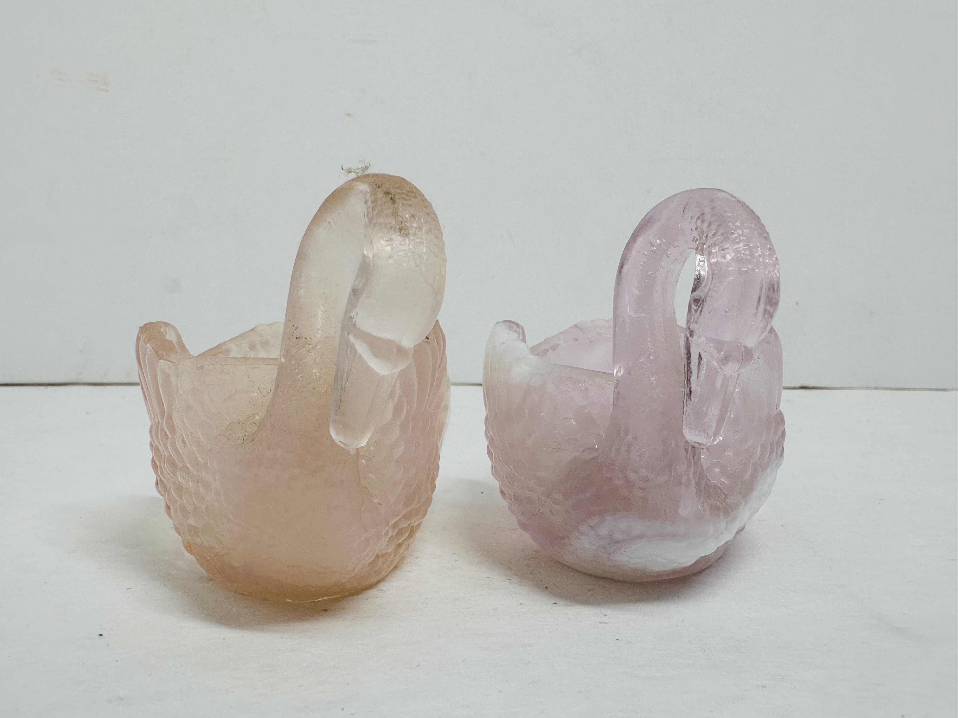 BOYD GLASS SWAN SALT CELLARS, MID-20TH CENTURY
