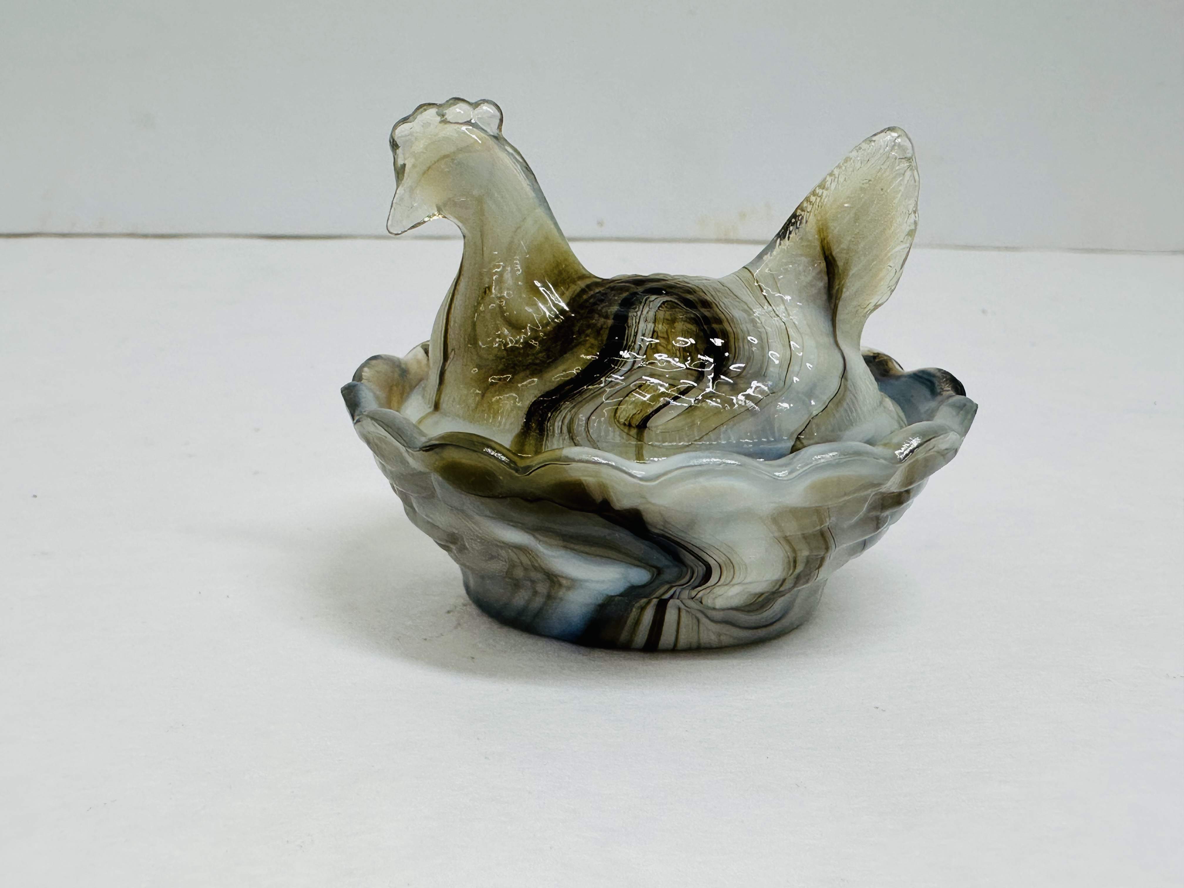 MINI BOYD SLAG GLASS HEN