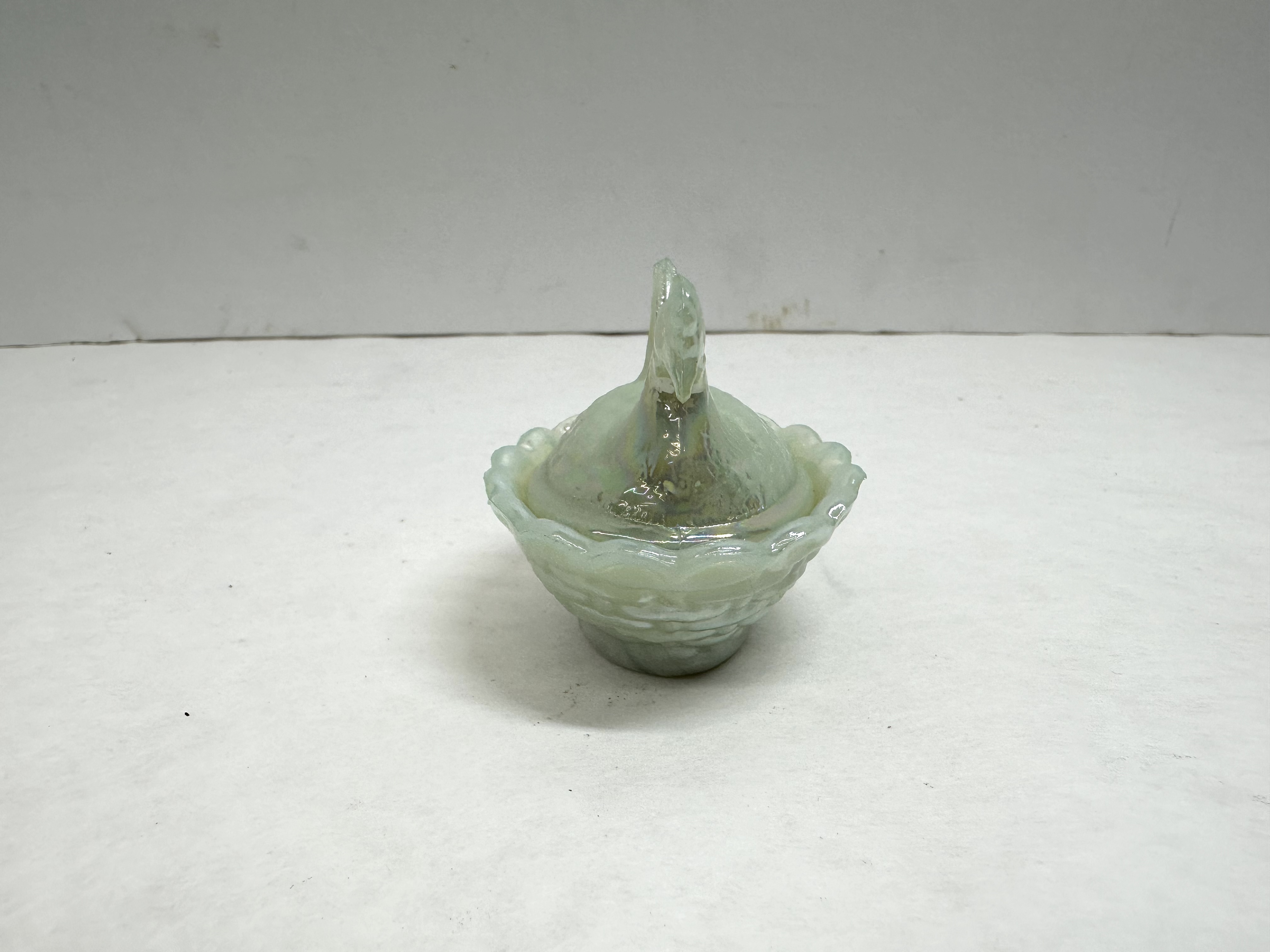 MINI BOYD OPALESCENT CARNIVAL GLASS HEN