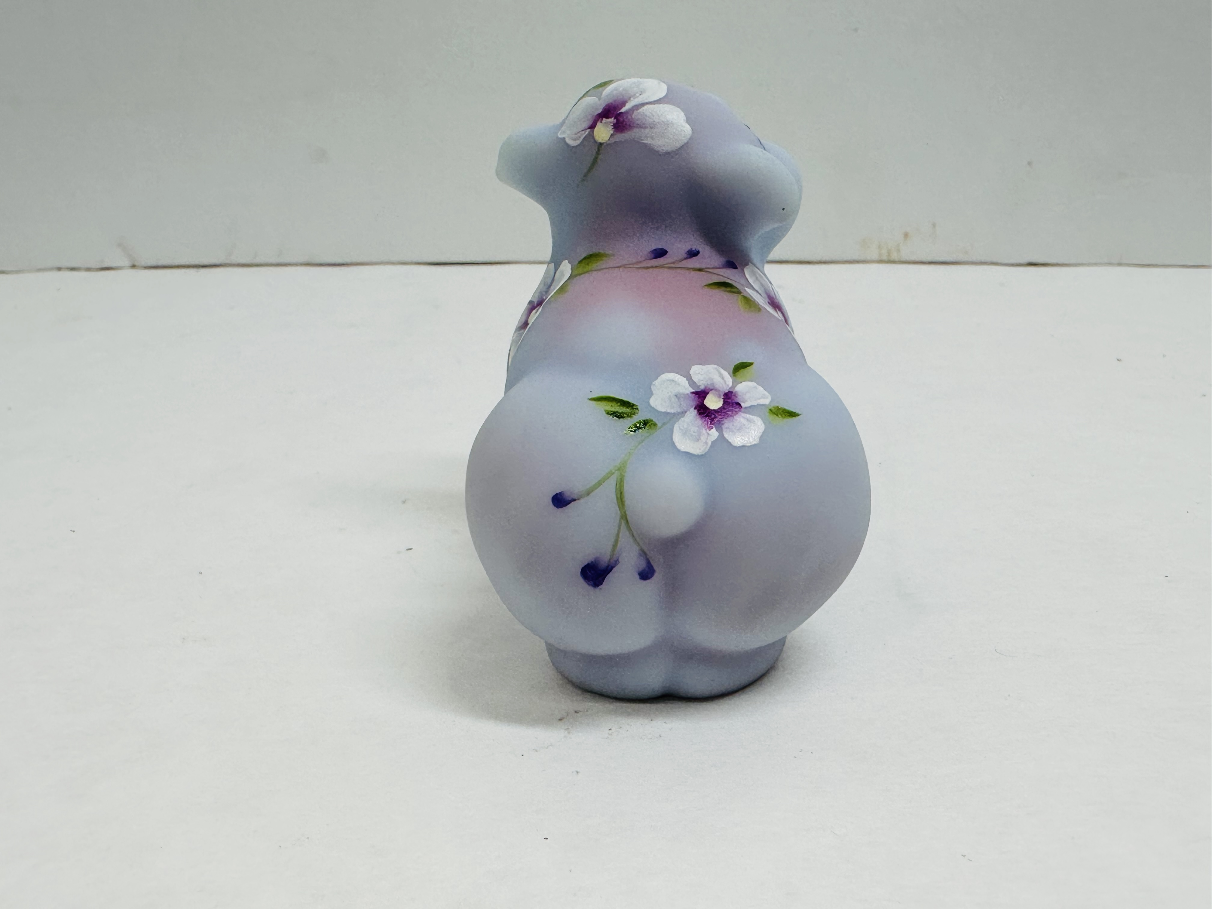 FENTON BLUE BURMESE GLASS PIG, 2005