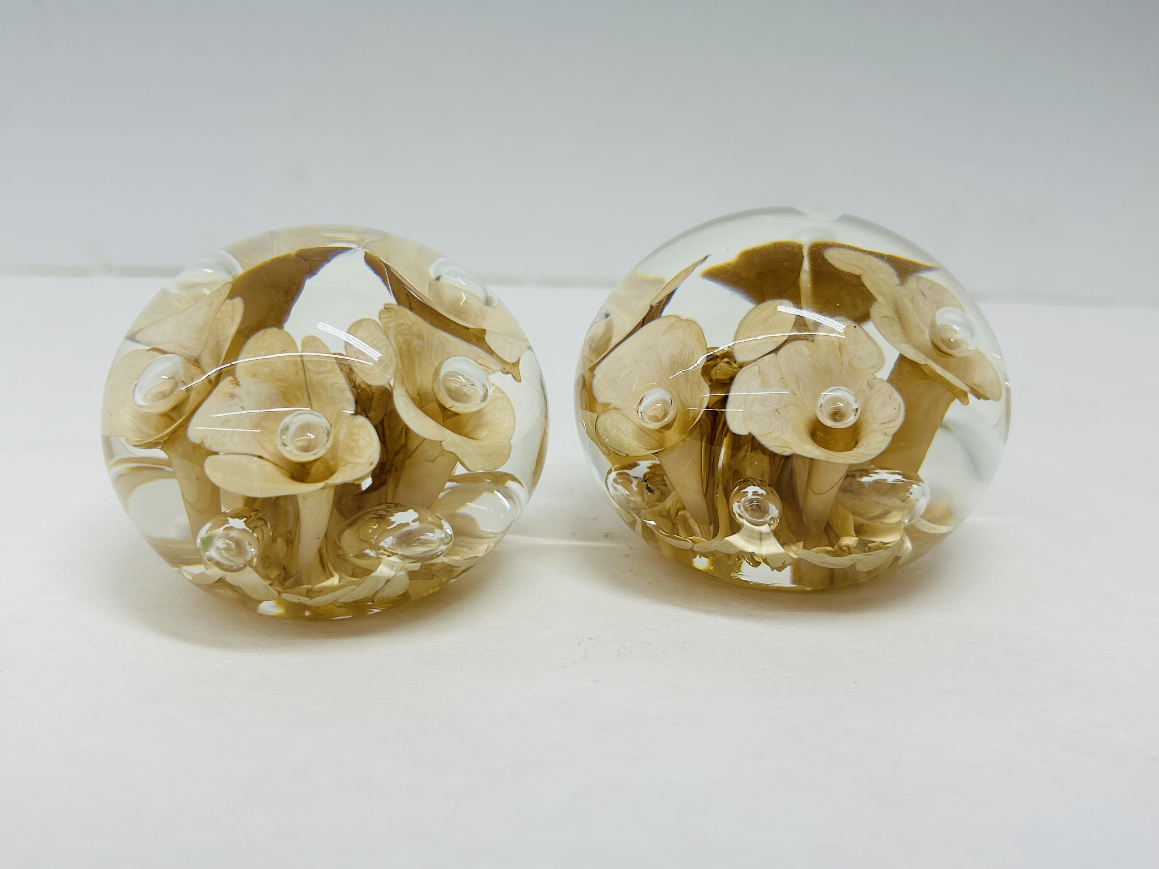 BOYD GLASS PAPERWEIGHT PAIR