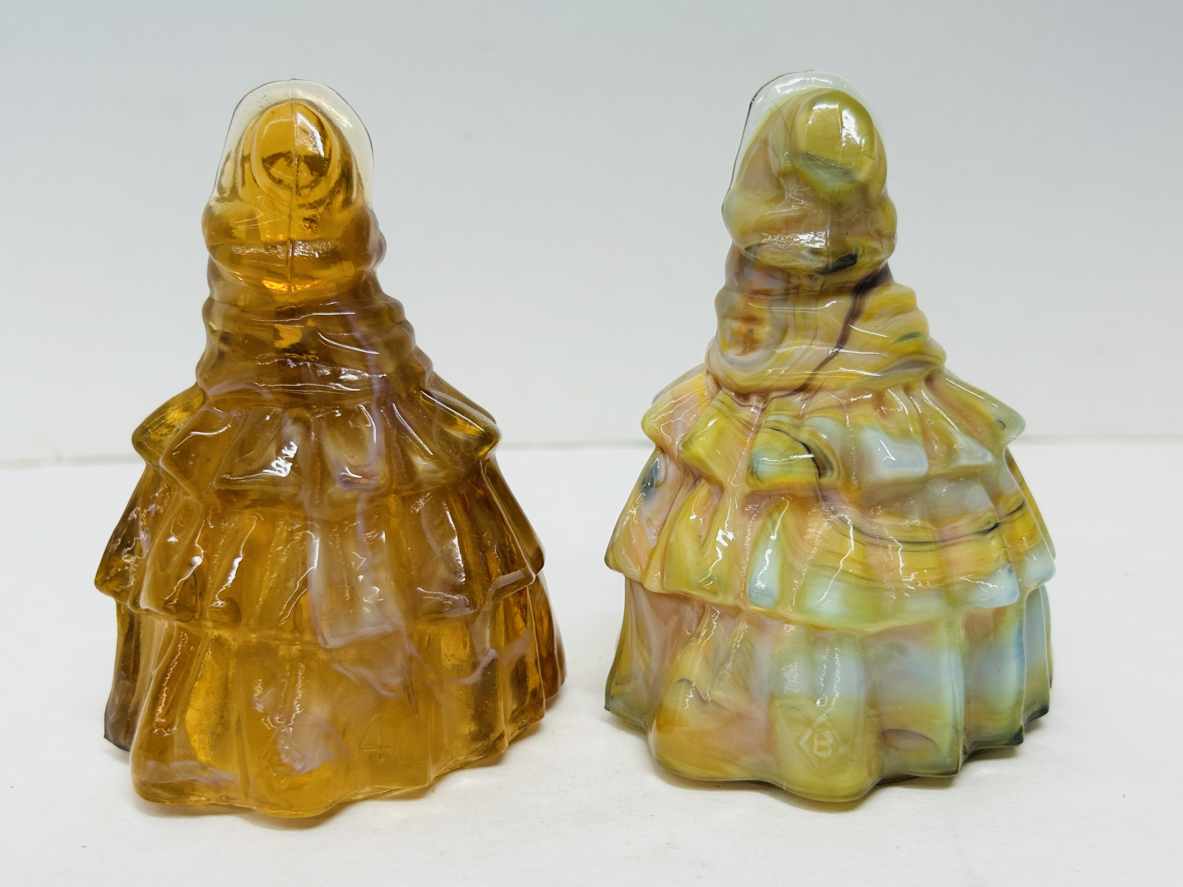 BOYD SLAG GLASS FIGURINE BELLS, 1982