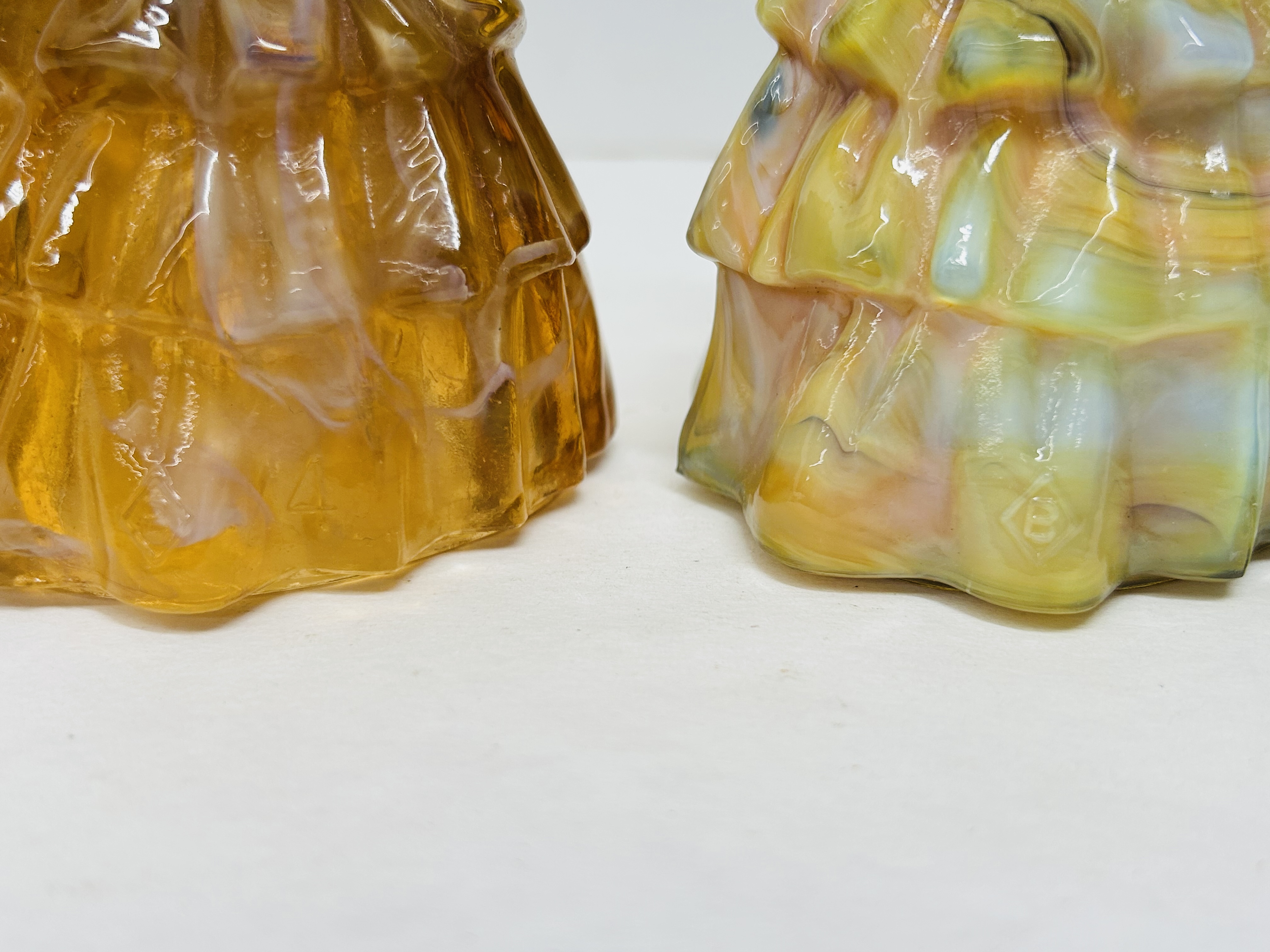 BOYD SLAG GLASS FIGURINE BELLS, 1982