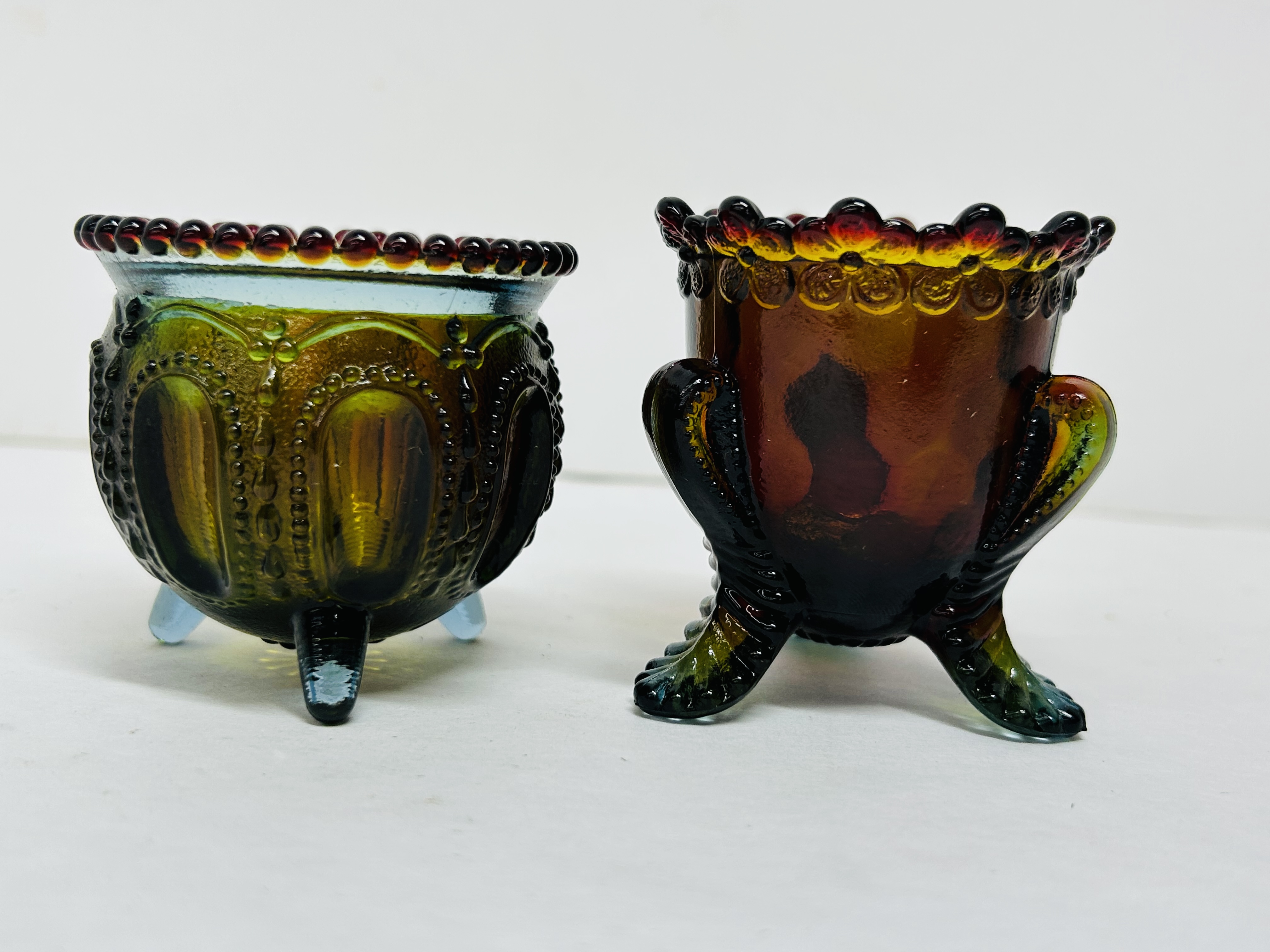 BOYD RUBINA GLASS TOOTHPICK HOLDERS, LATE 20TH CENTURY