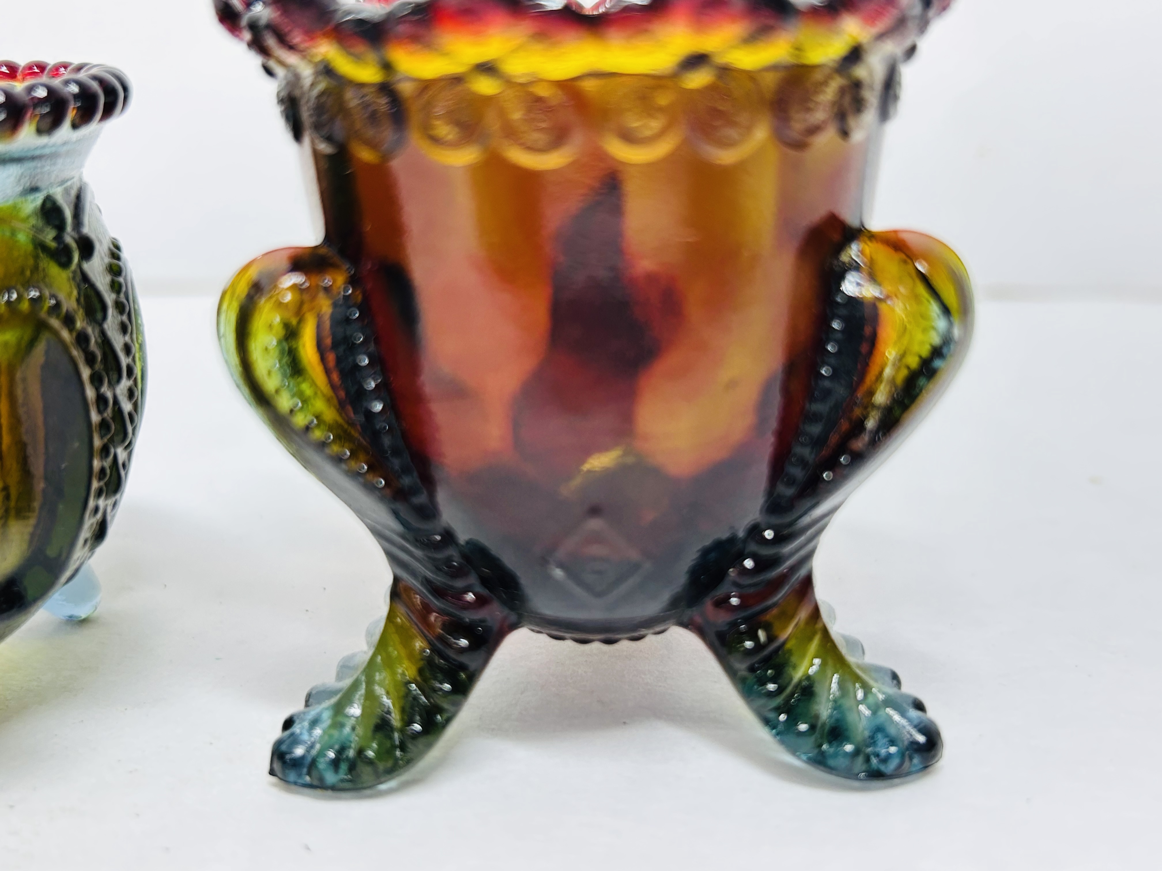 BOYD RUBINA GLASS TOOTHPICK HOLDERS, LATE 20TH CENTURY