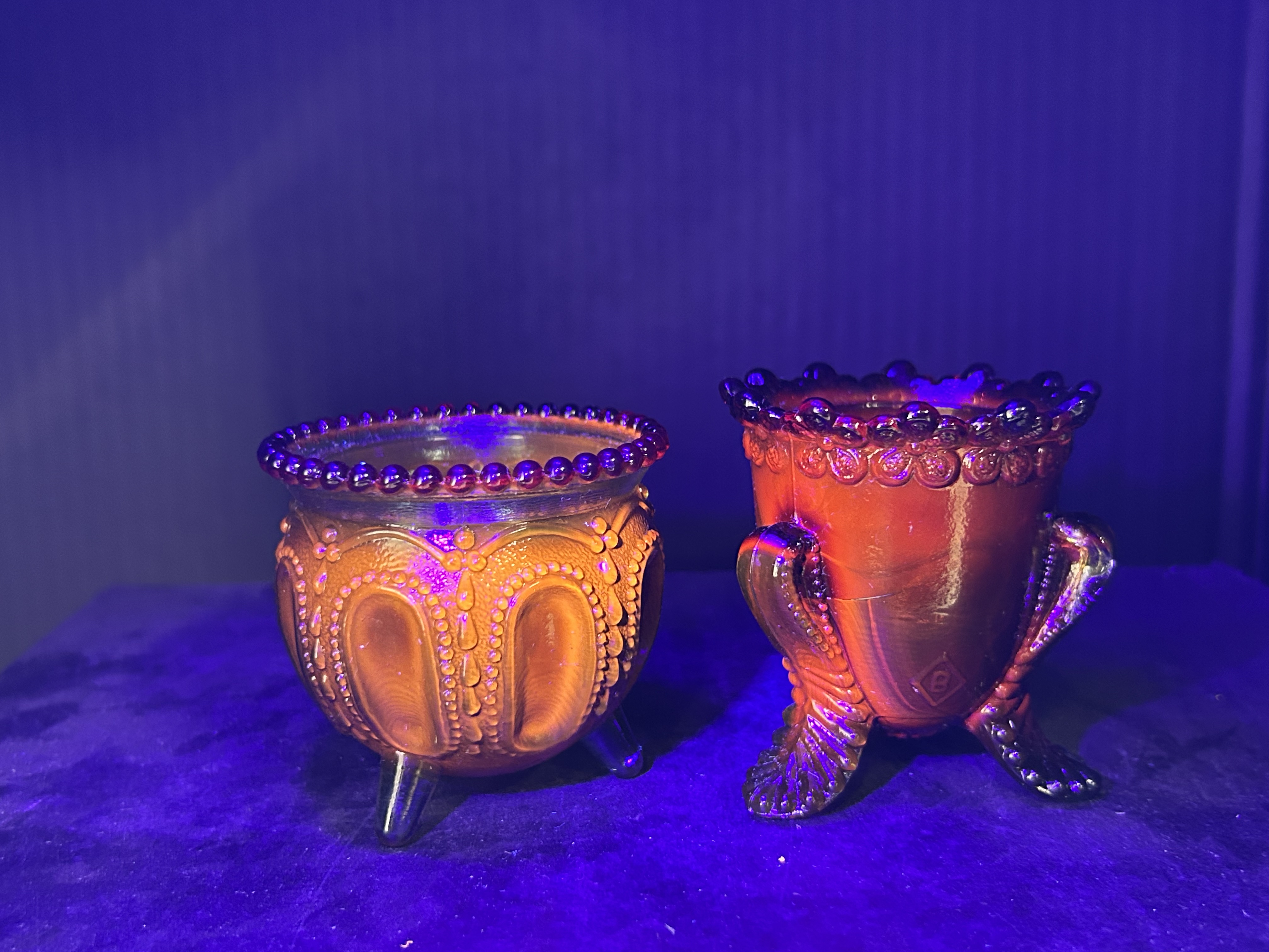 BOYD RUBINA GLASS TOOTHPICK HOLDERS, LATE 20TH CENTURY