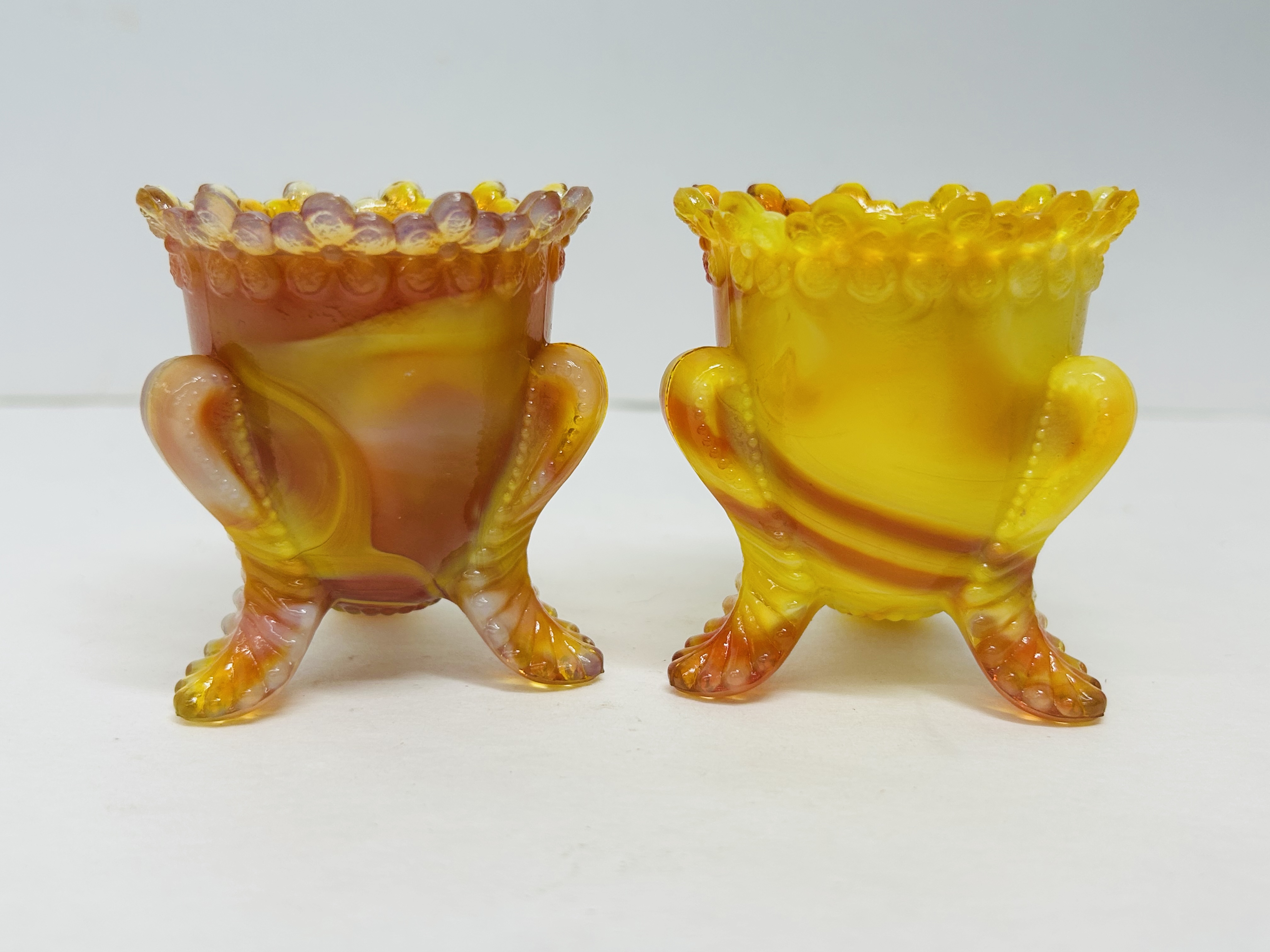 BOYD AMBERINA SLAG TOOTHPICK HOLDERS, 1980S