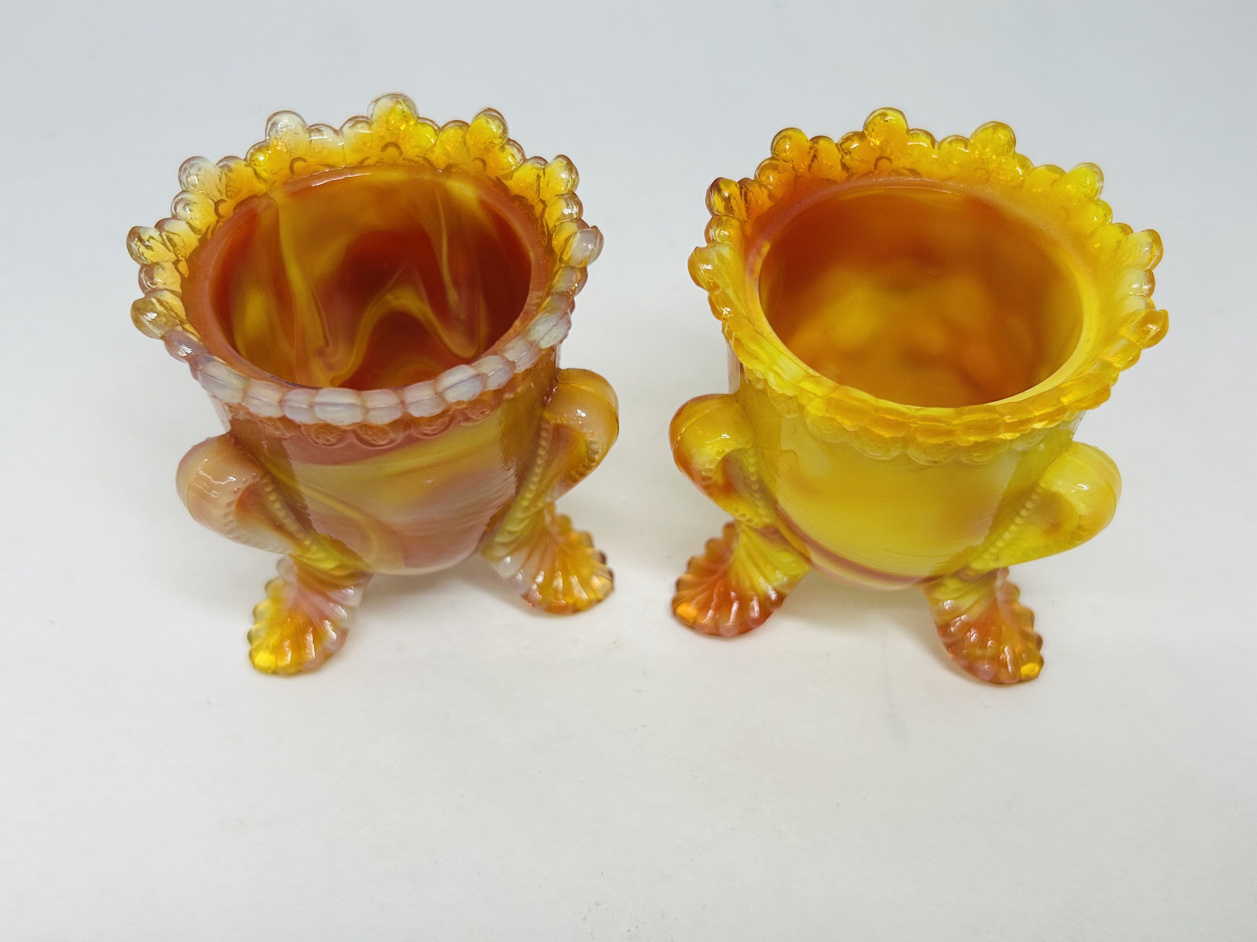 BOYD AMBERINA SLAG TOOTHPICK HOLDERS, 1980S
