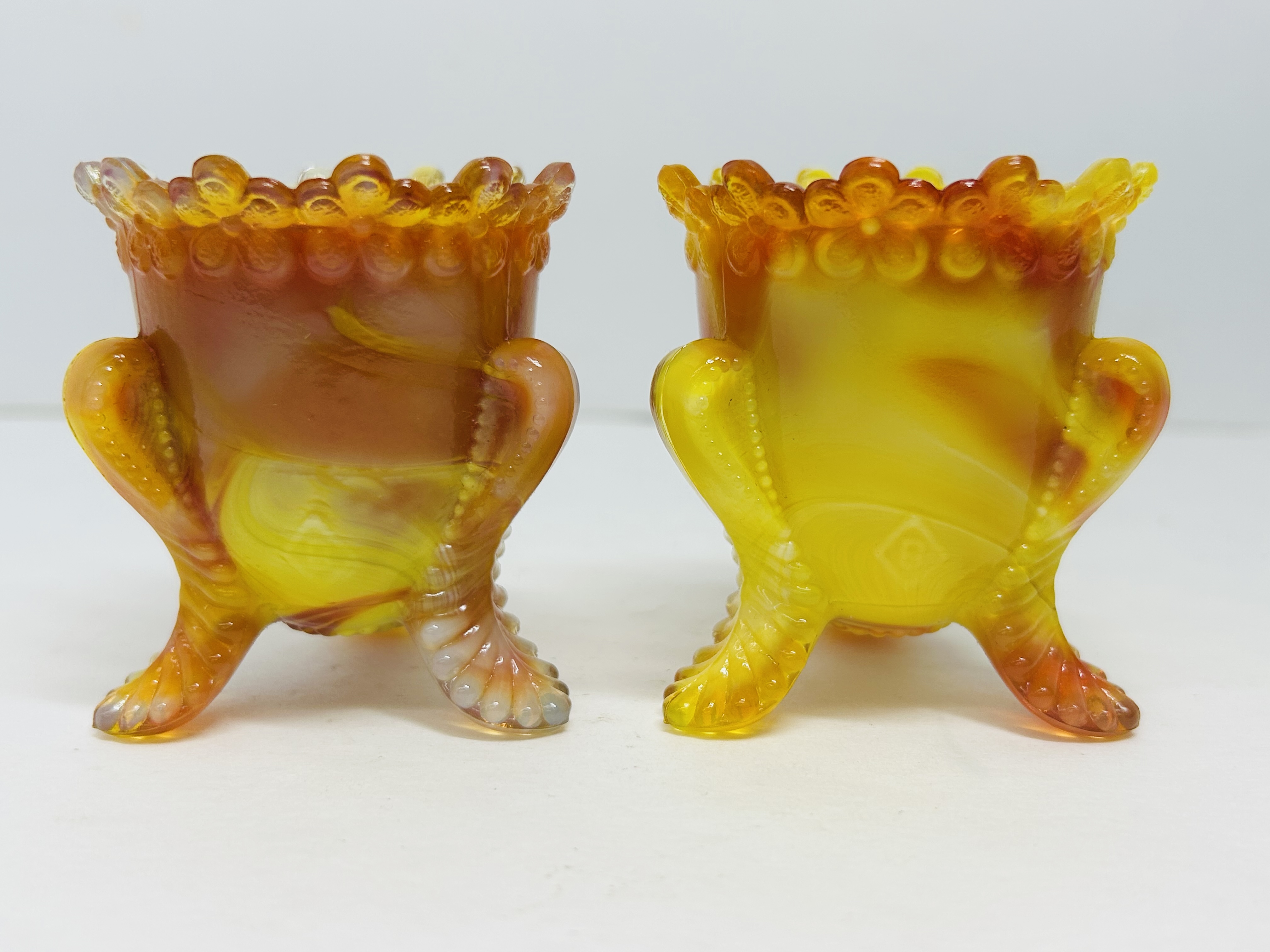 BOYD AMBERINA SLAG TOOTHPICK HOLDERS, 1980S