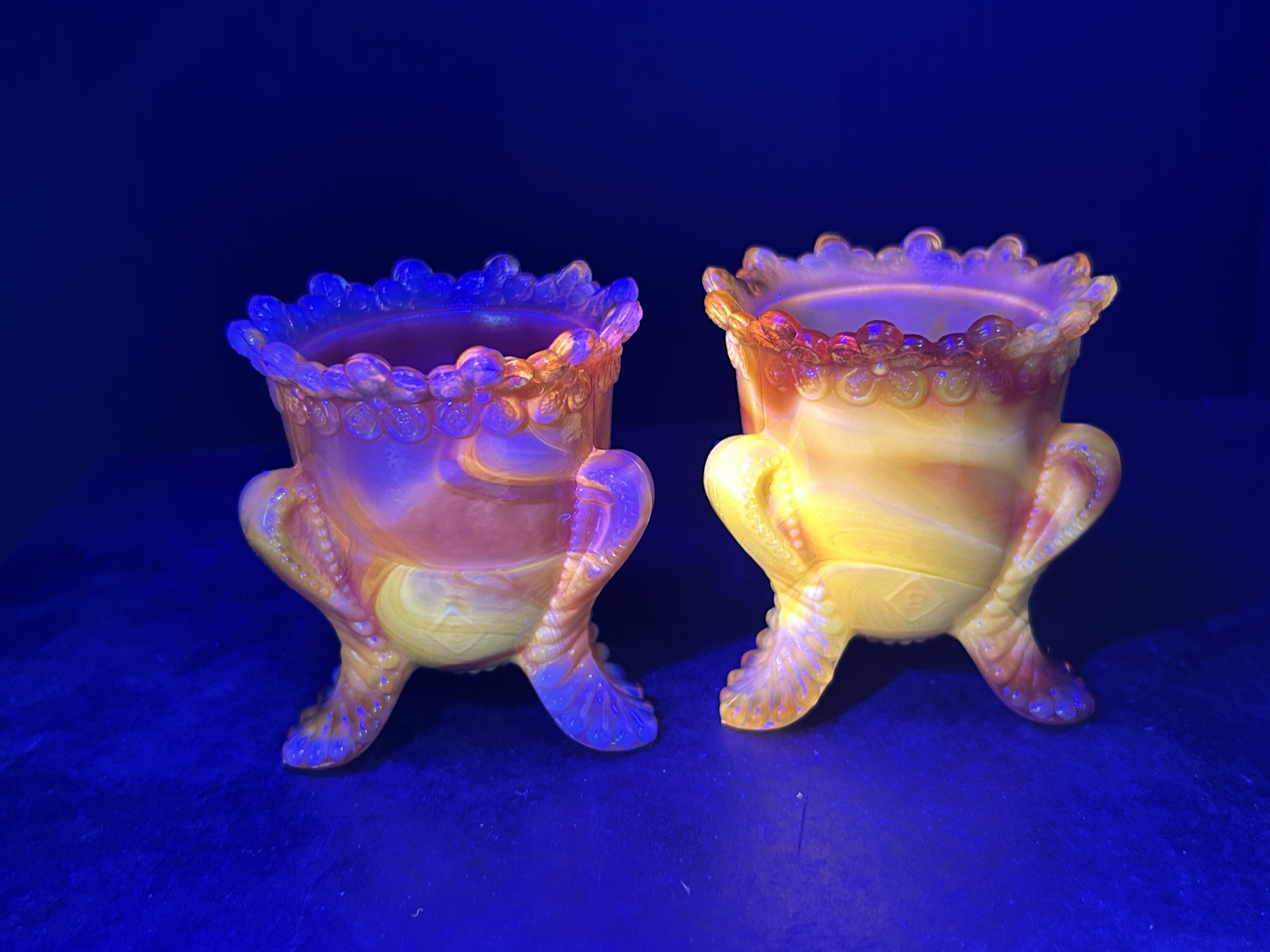 BOYD AMBERINA SLAG TOOTHPICK HOLDERS, 1980S