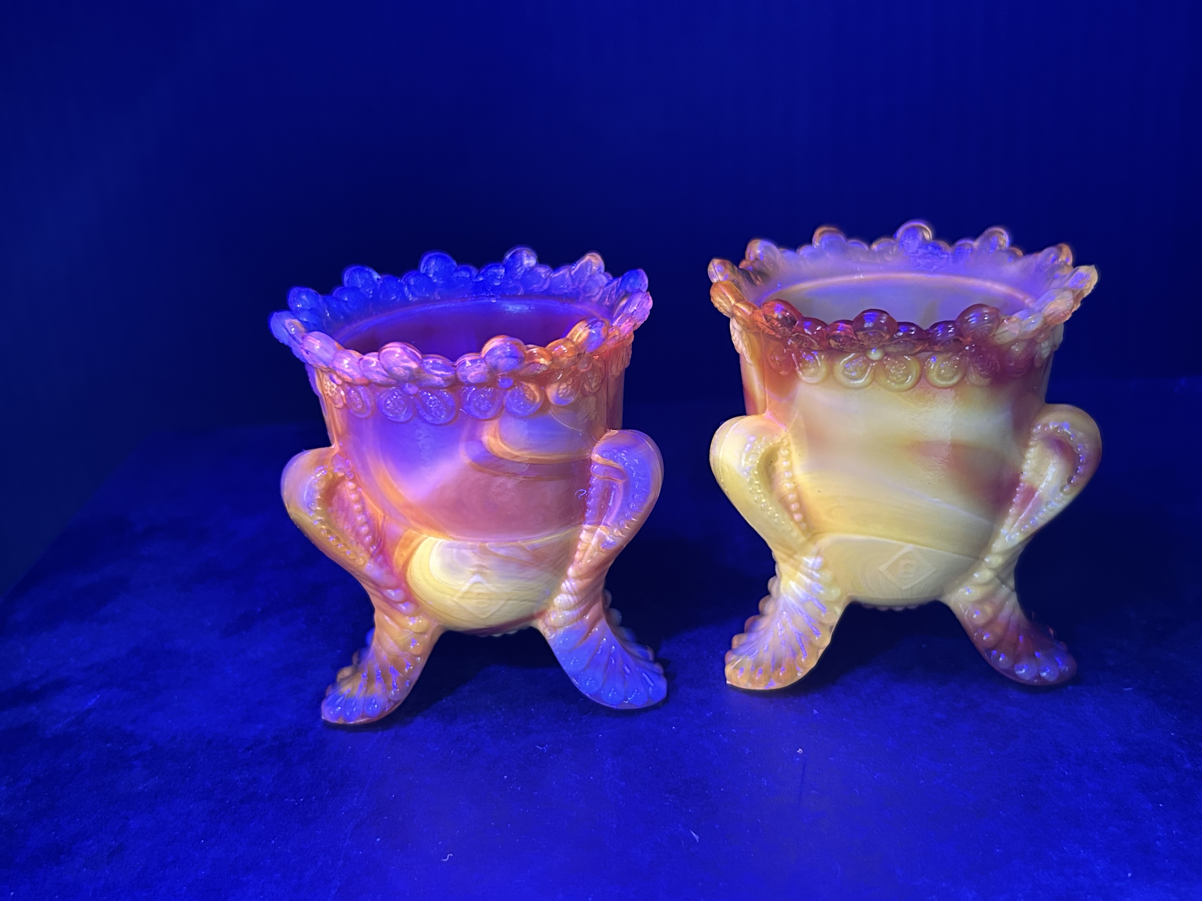 BOYD AMBERINA SLAG TOOTHPICK HOLDERS, 1980S