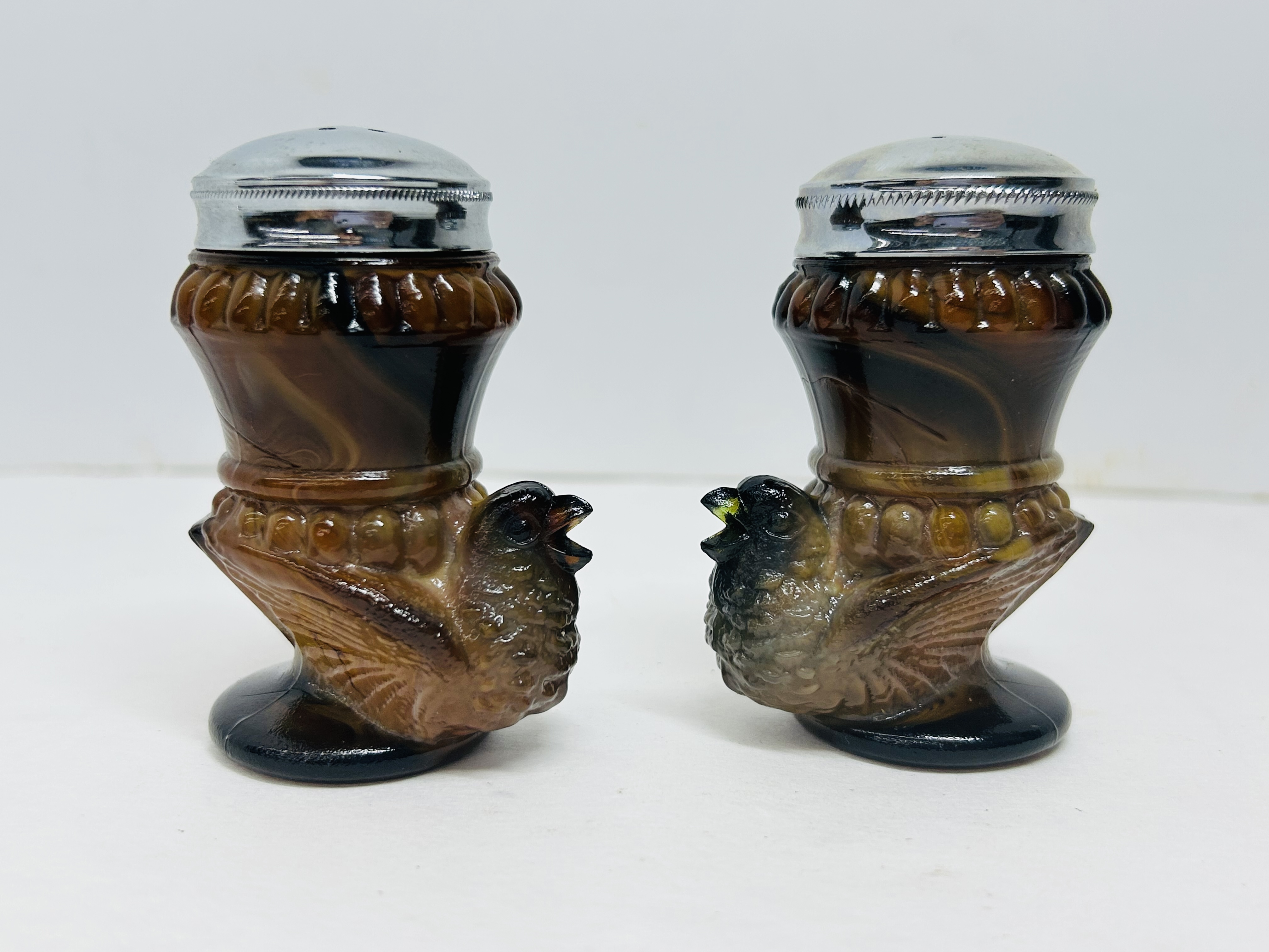 BOYD GLASS SLAG BIRD SHAKERS