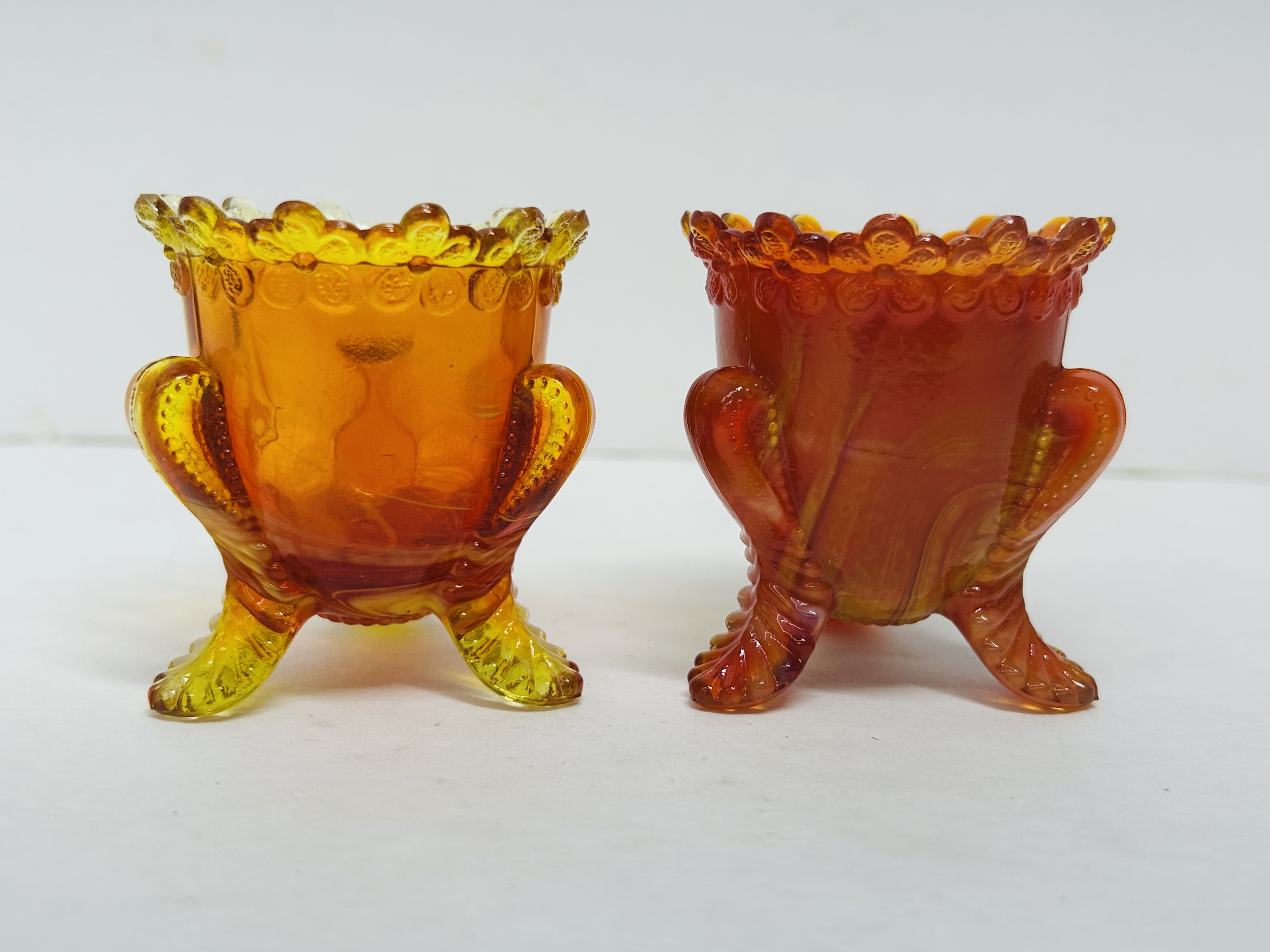 BOYD SLAG GLASS TOOTHPICK HOLDERS, CIRCA 1980