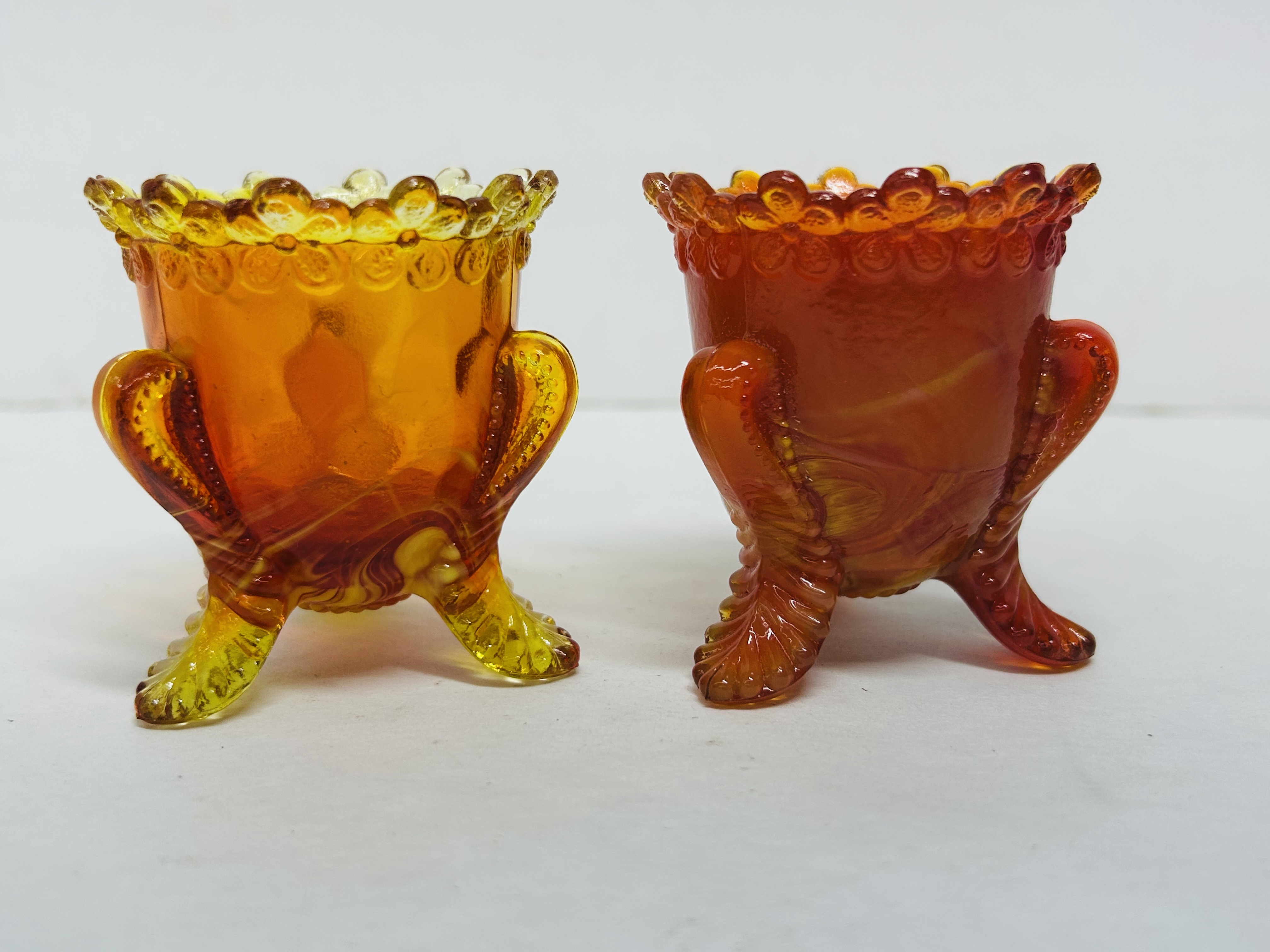BOYD SLAG GLASS TOOTHPICK HOLDERS, CIRCA 1980