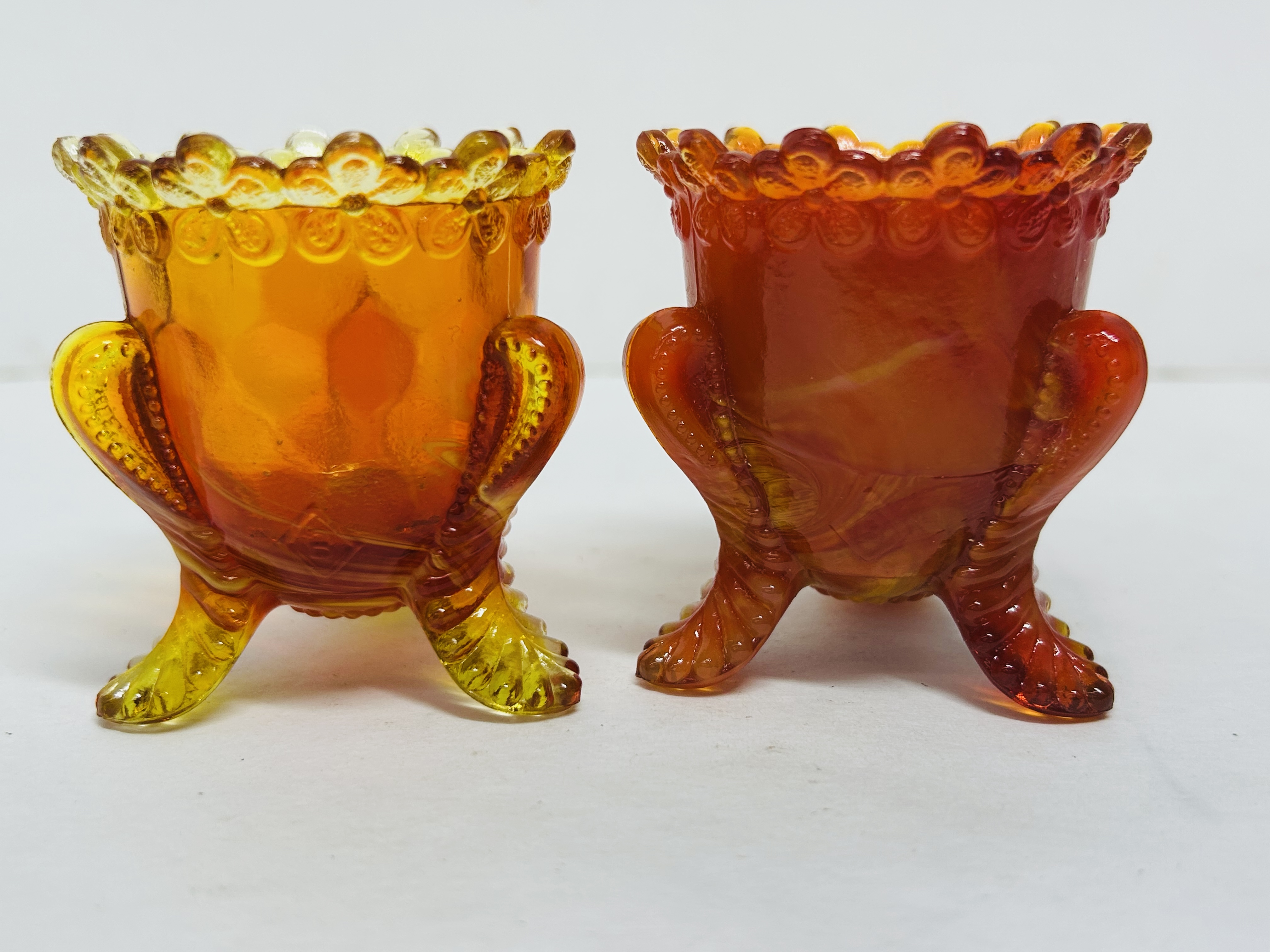 BOYD SLAG GLASS TOOTHPICK HOLDERS, CIRCA 1980