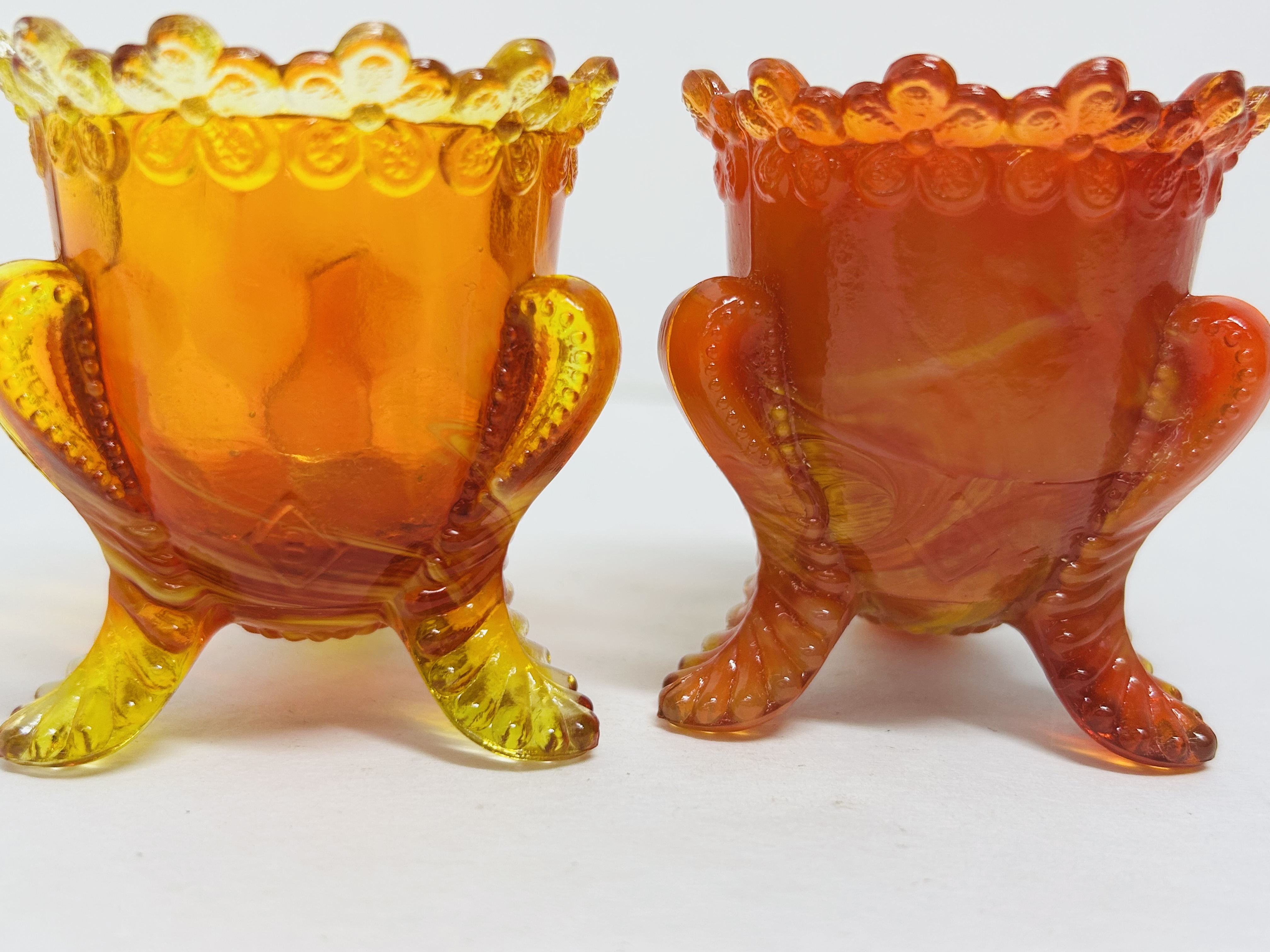 BOYD SLAG GLASS TOOTHPICK HOLDERS, CIRCA 1980