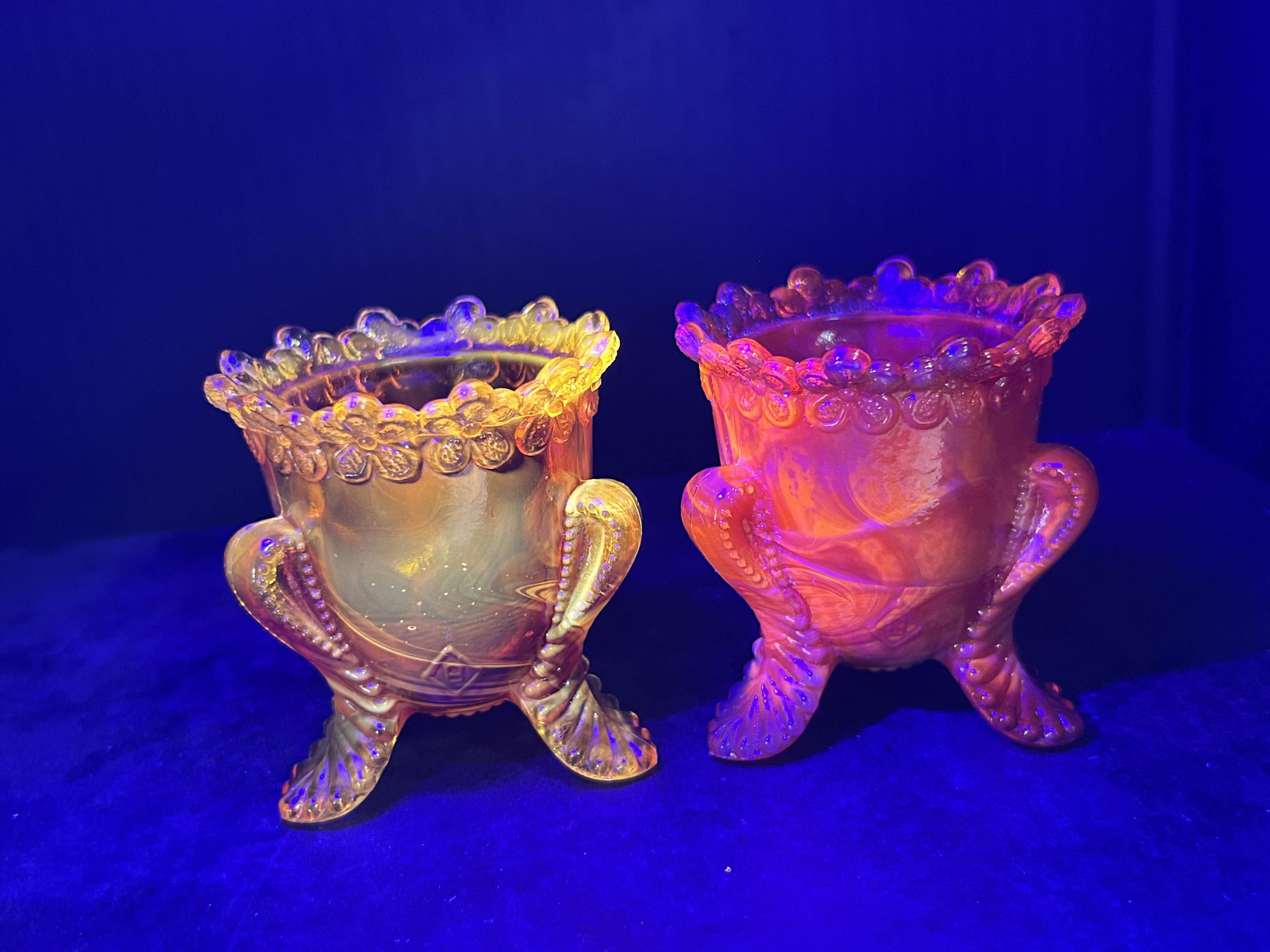 BOYD SLAG GLASS TOOTHPICK HOLDERS, CIRCA 1980