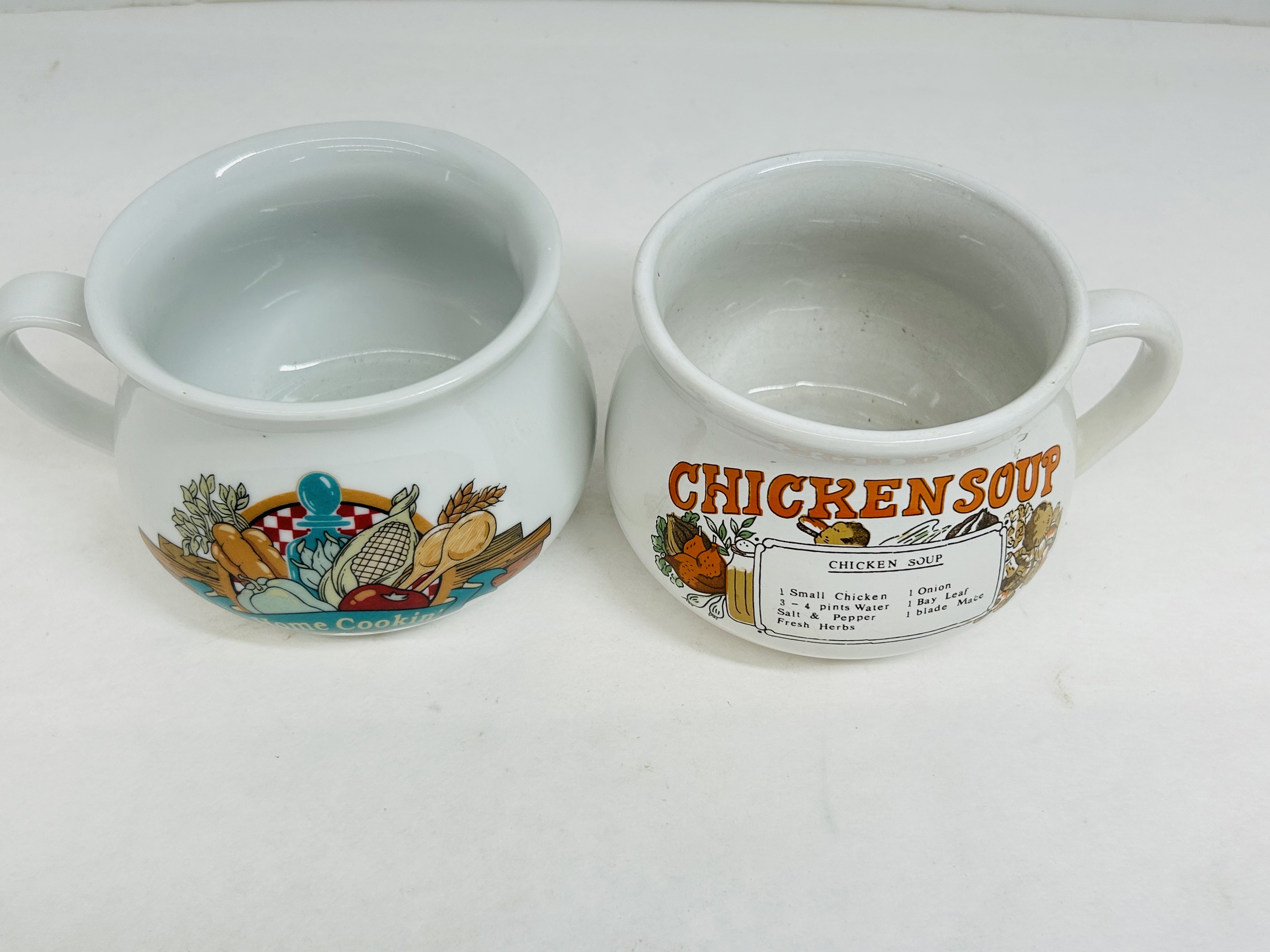 VINTAGE CERAMIC SOUP RECIPE MUGS
