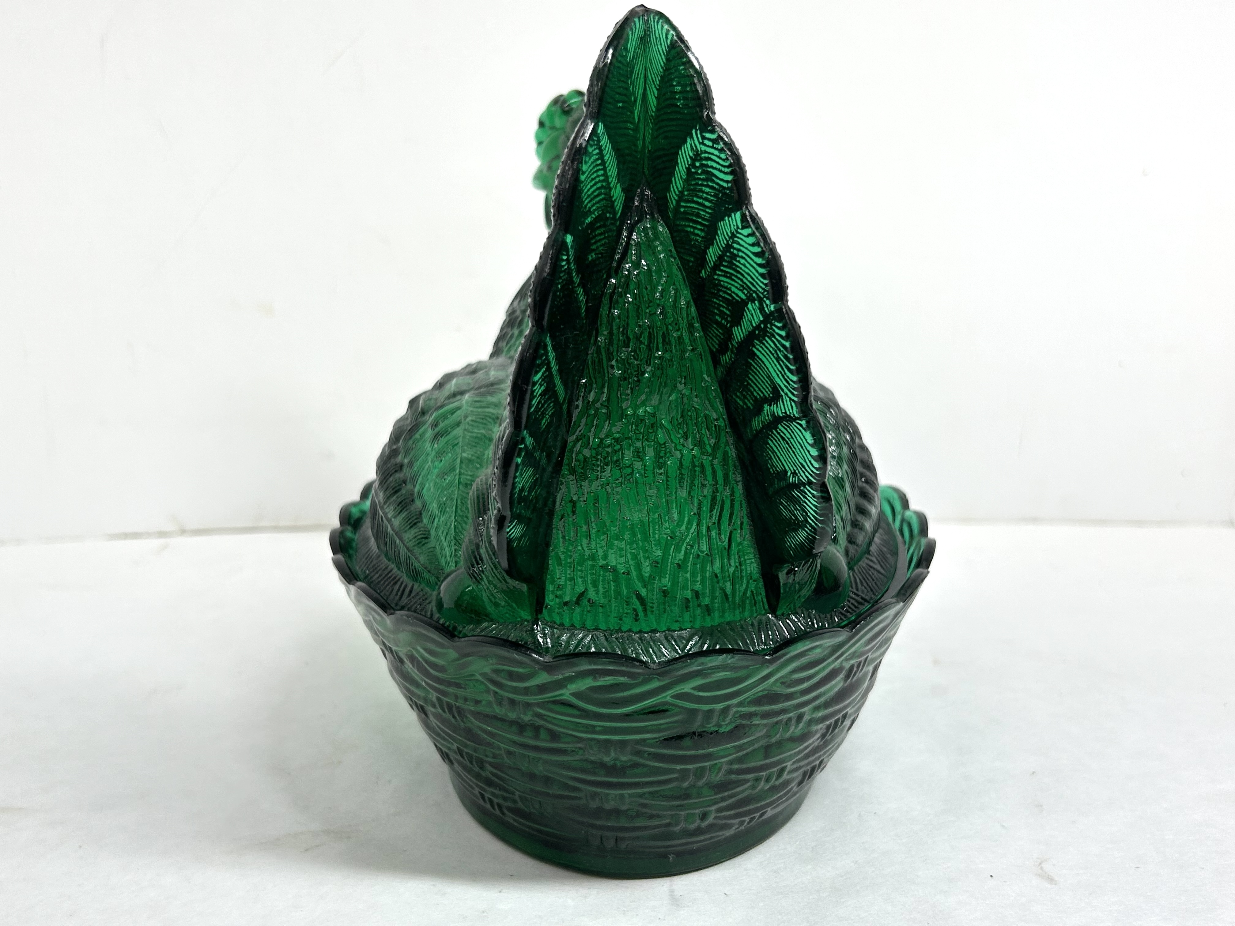 EMERALD GREEN HEN ON NEST
