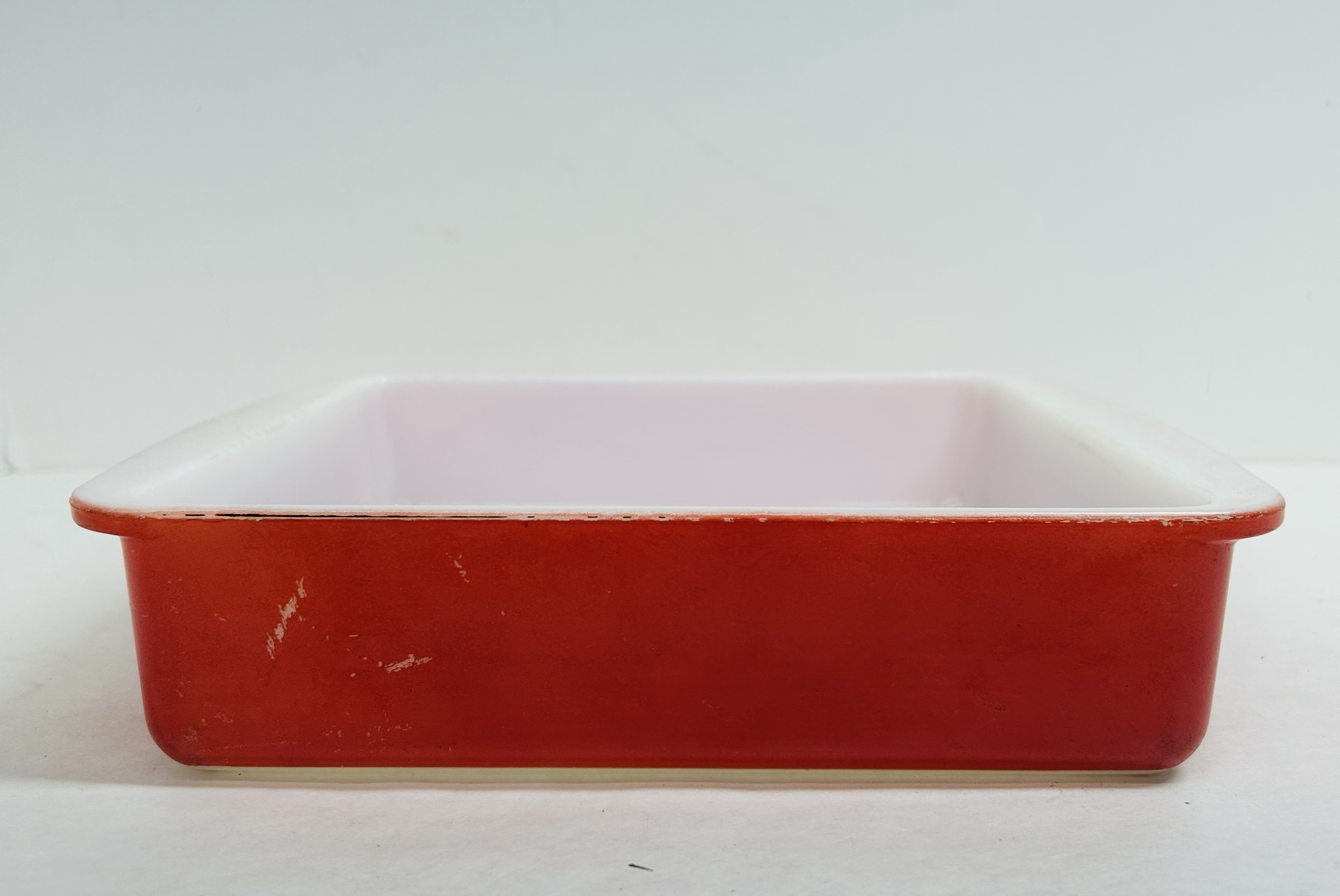 PYREX RED GLASS DISH