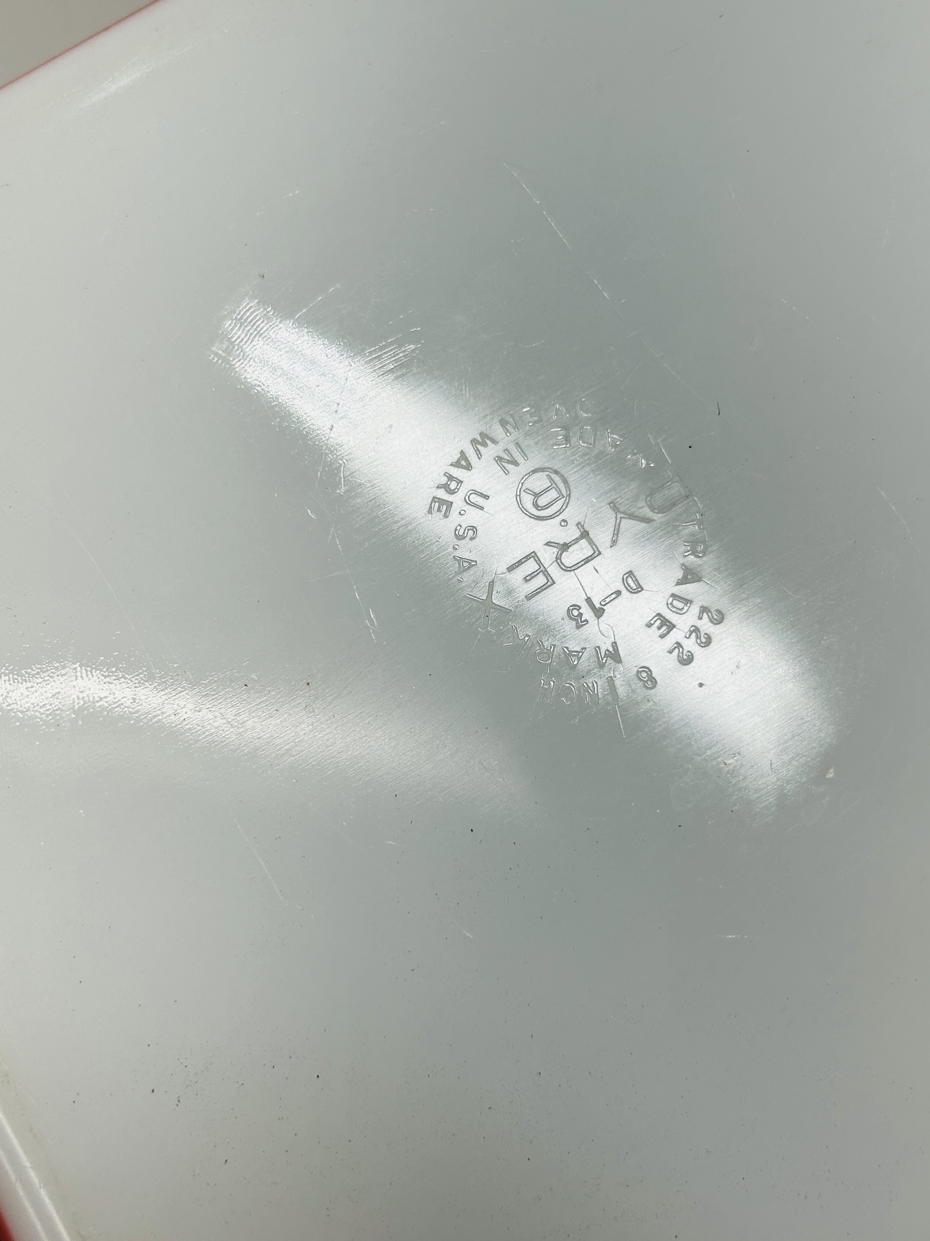 PYREX RED GLASS DISH