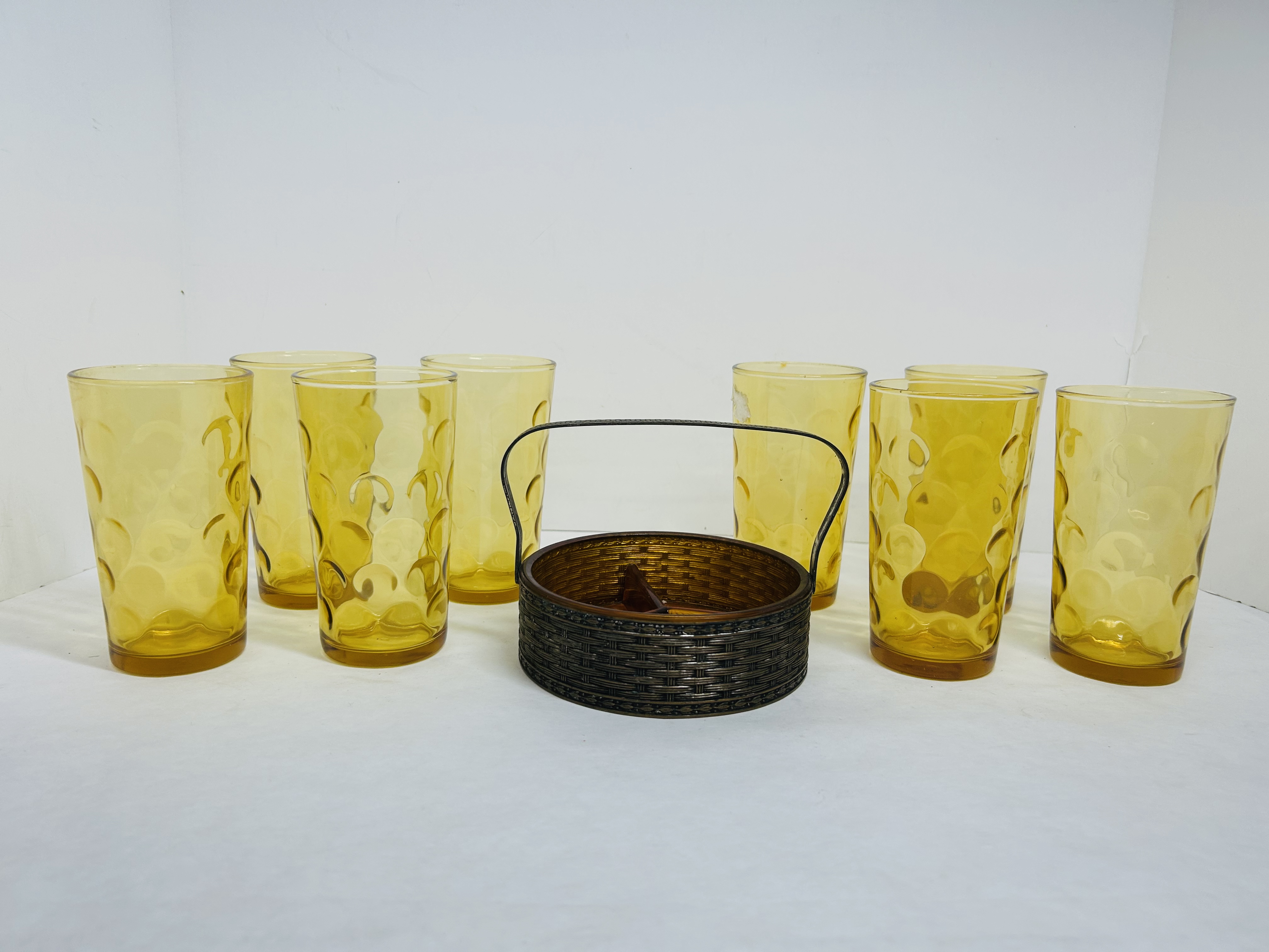HAZEL ATLAS ELDORADO AMBER GLASSWARE, CIRCA 1960