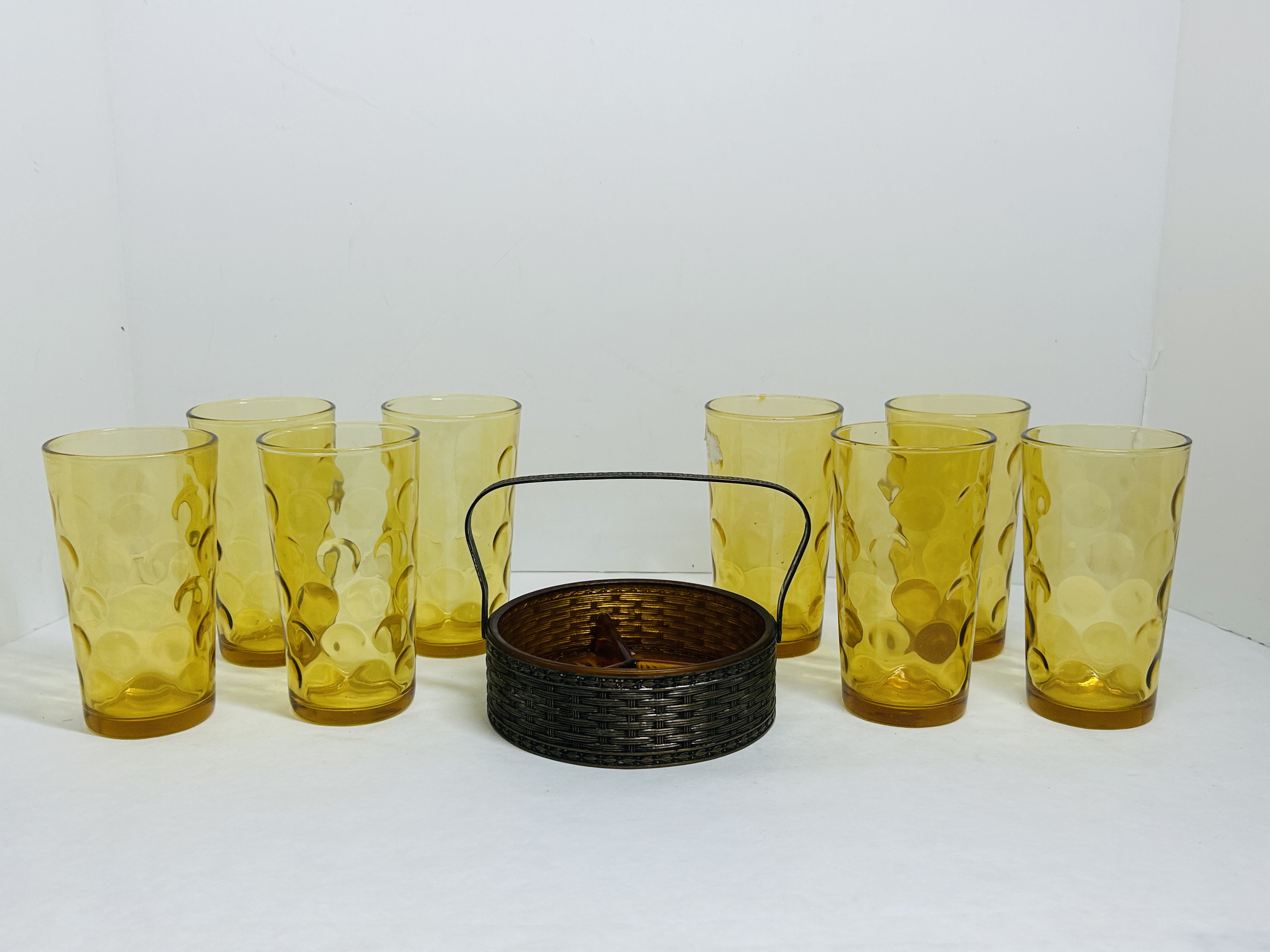 HAZEL ATLAS ELDORADO AMBER GLASSWARE, CIRCA 1960