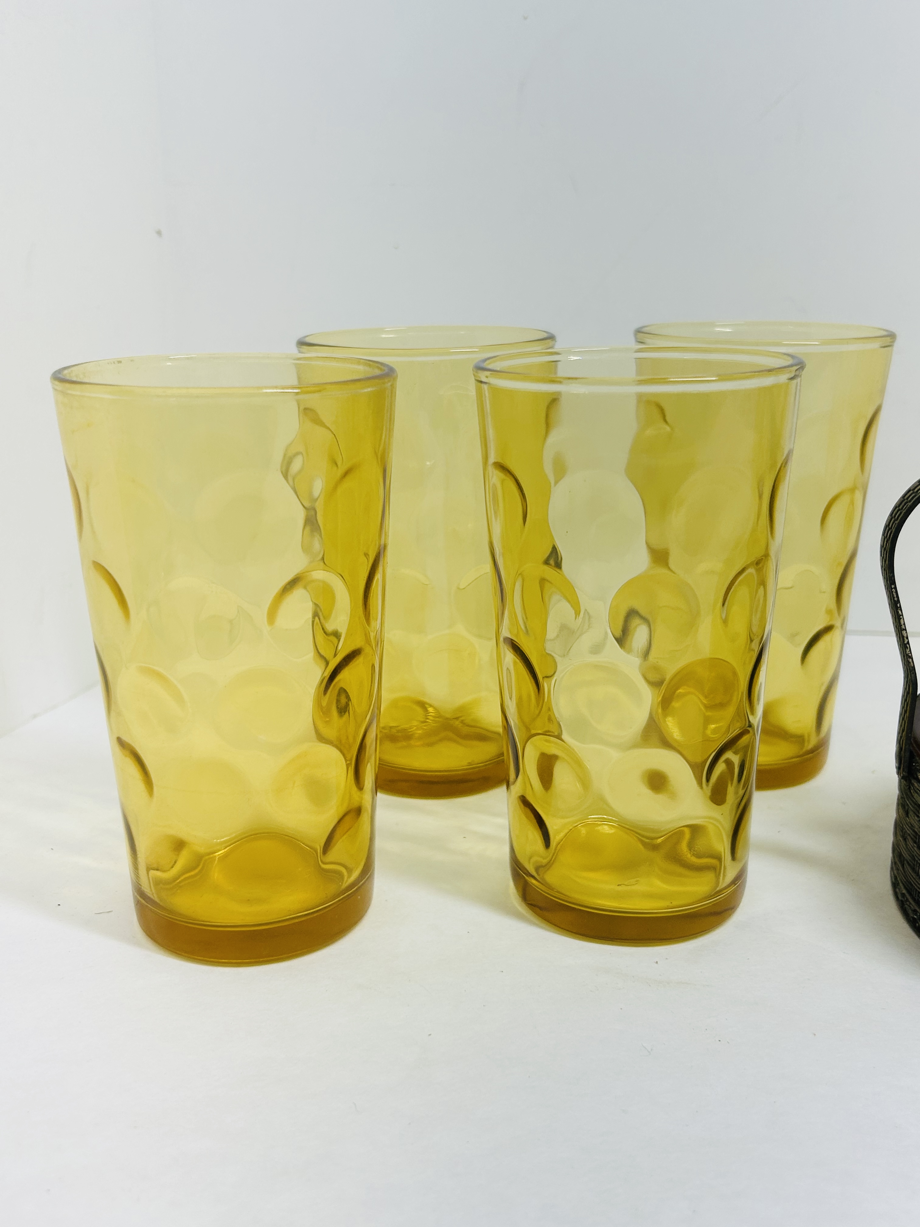 HAZEL ATLAS ELDORADO AMBER GLASSWARE, CIRCA 1960