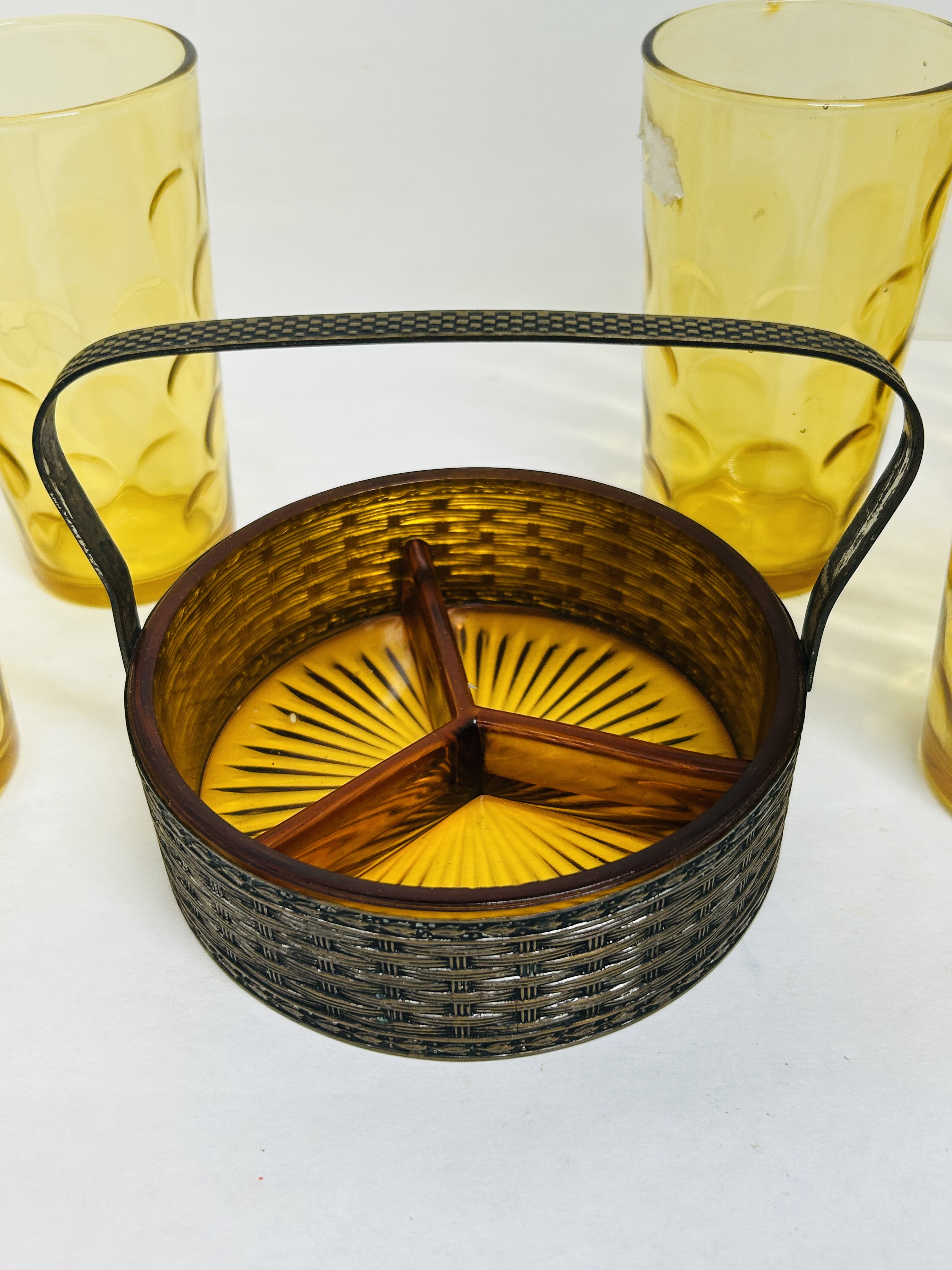 HAZEL ATLAS ELDORADO AMBER GLASSWARE, CIRCA 1960