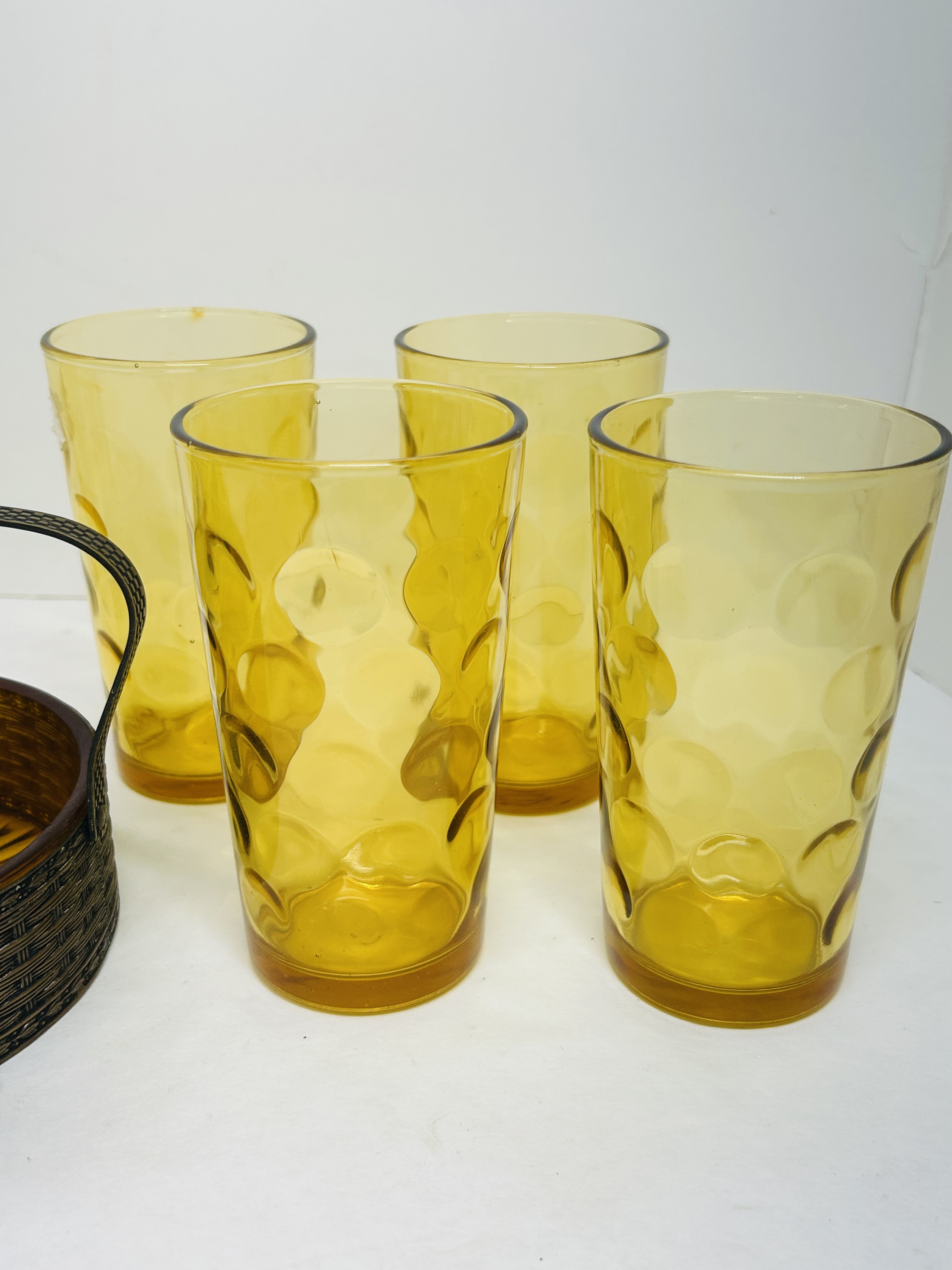 HAZEL ATLAS ELDORADO AMBER GLASSWARE, CIRCA 1960