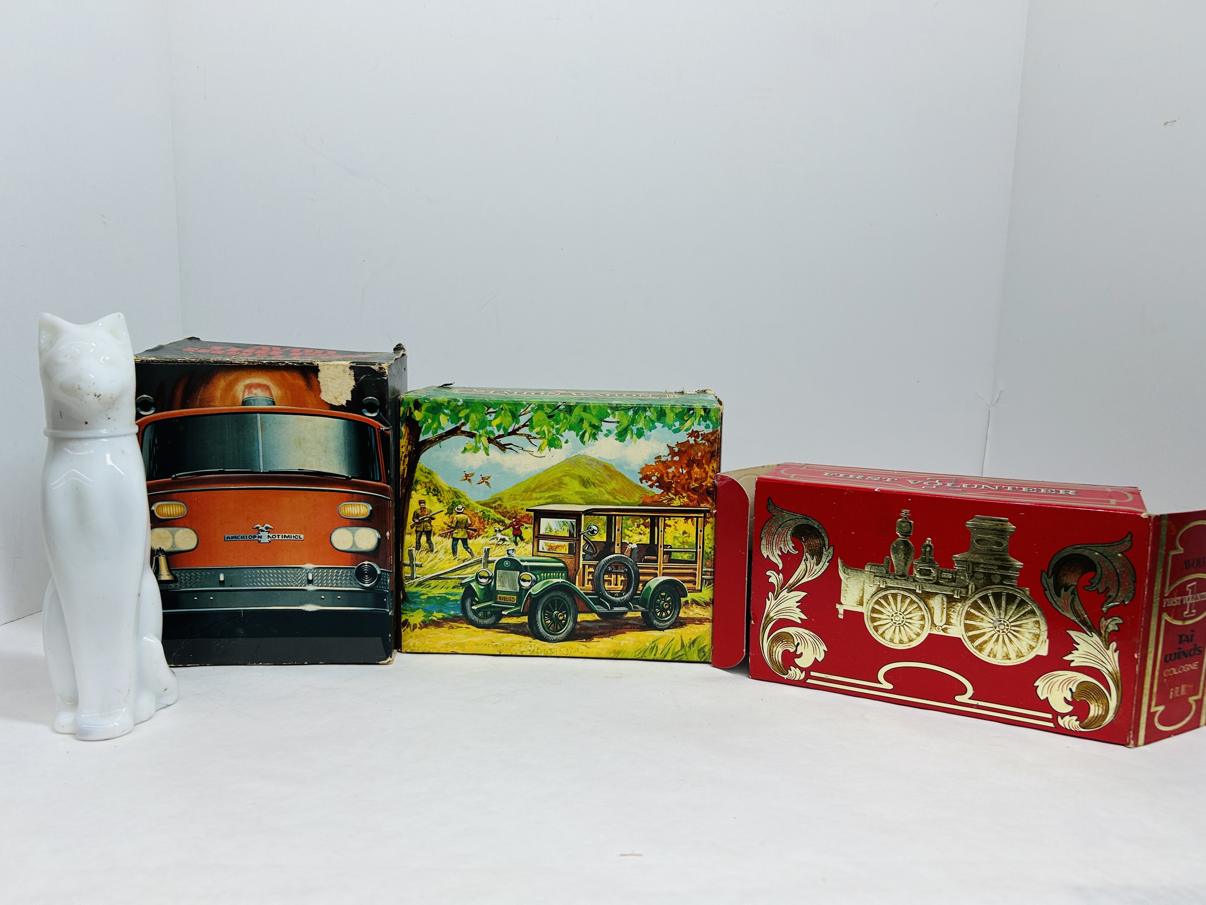 AVON FOUR GLASS FIGURAL BOTTLES 1970S