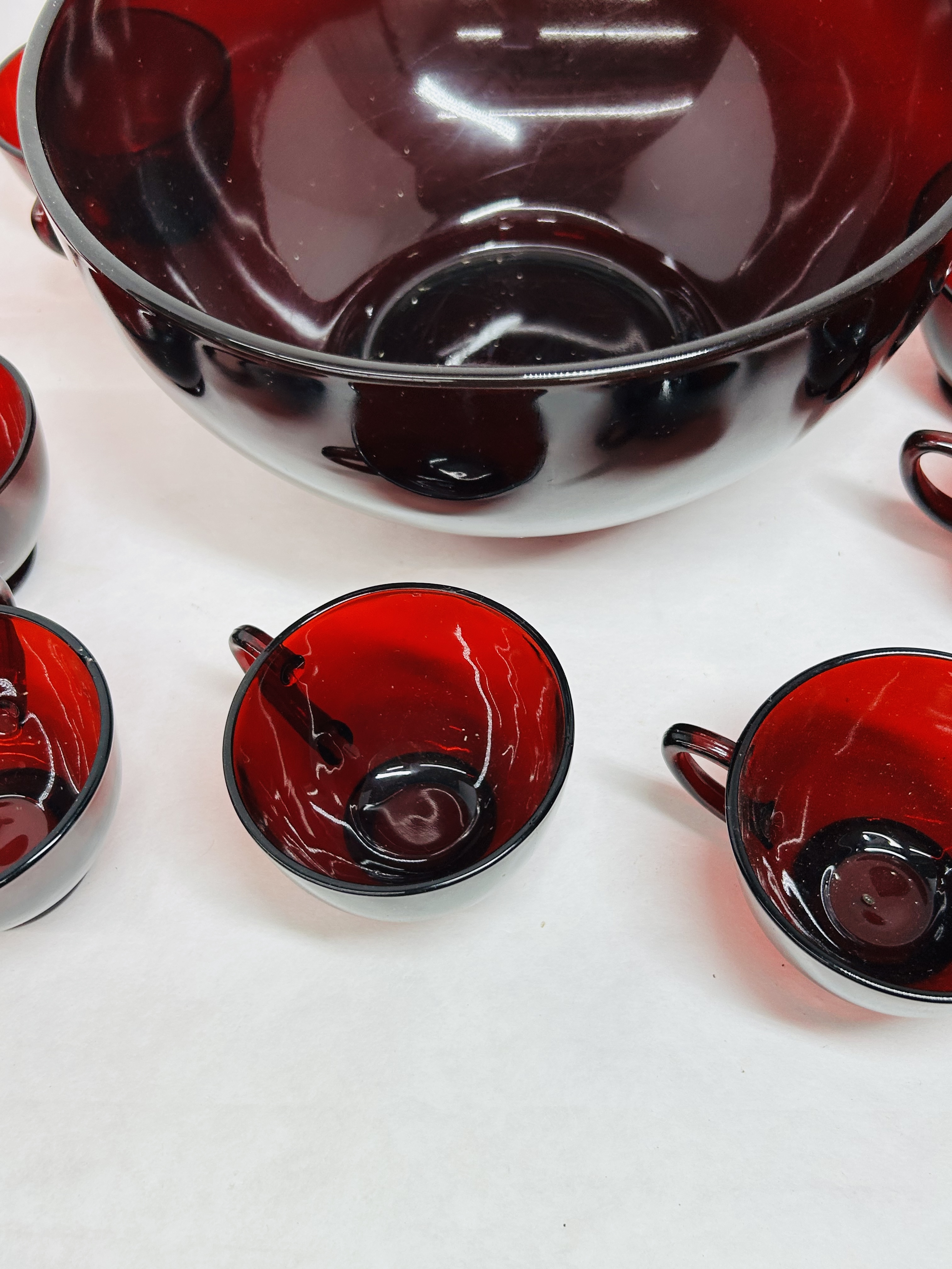 ANCHOR HOCKING ROYAL RUBY PUNCH SET, 1950S