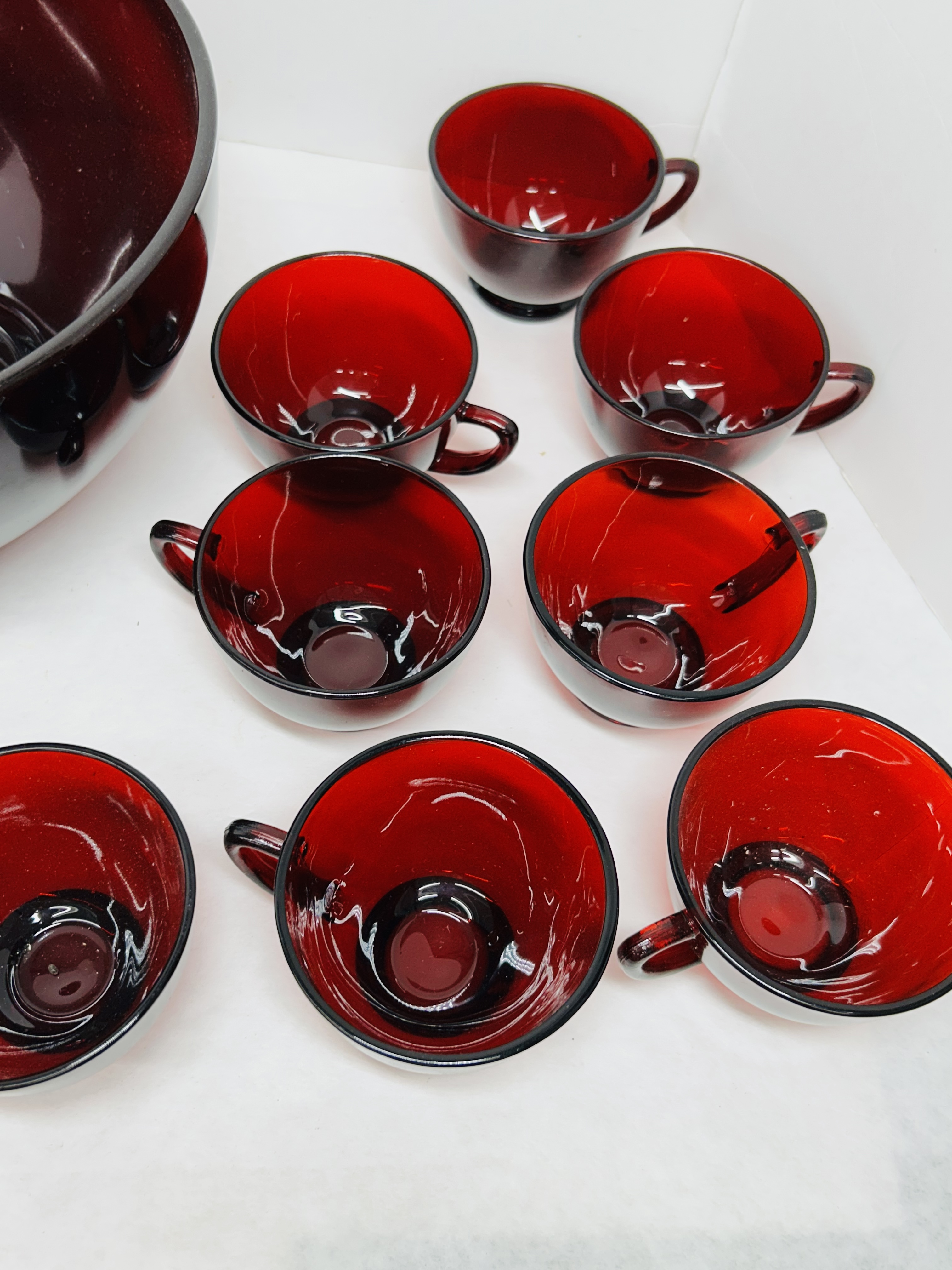 ANCHOR HOCKING ROYAL RUBY PUNCH SET, 1950S