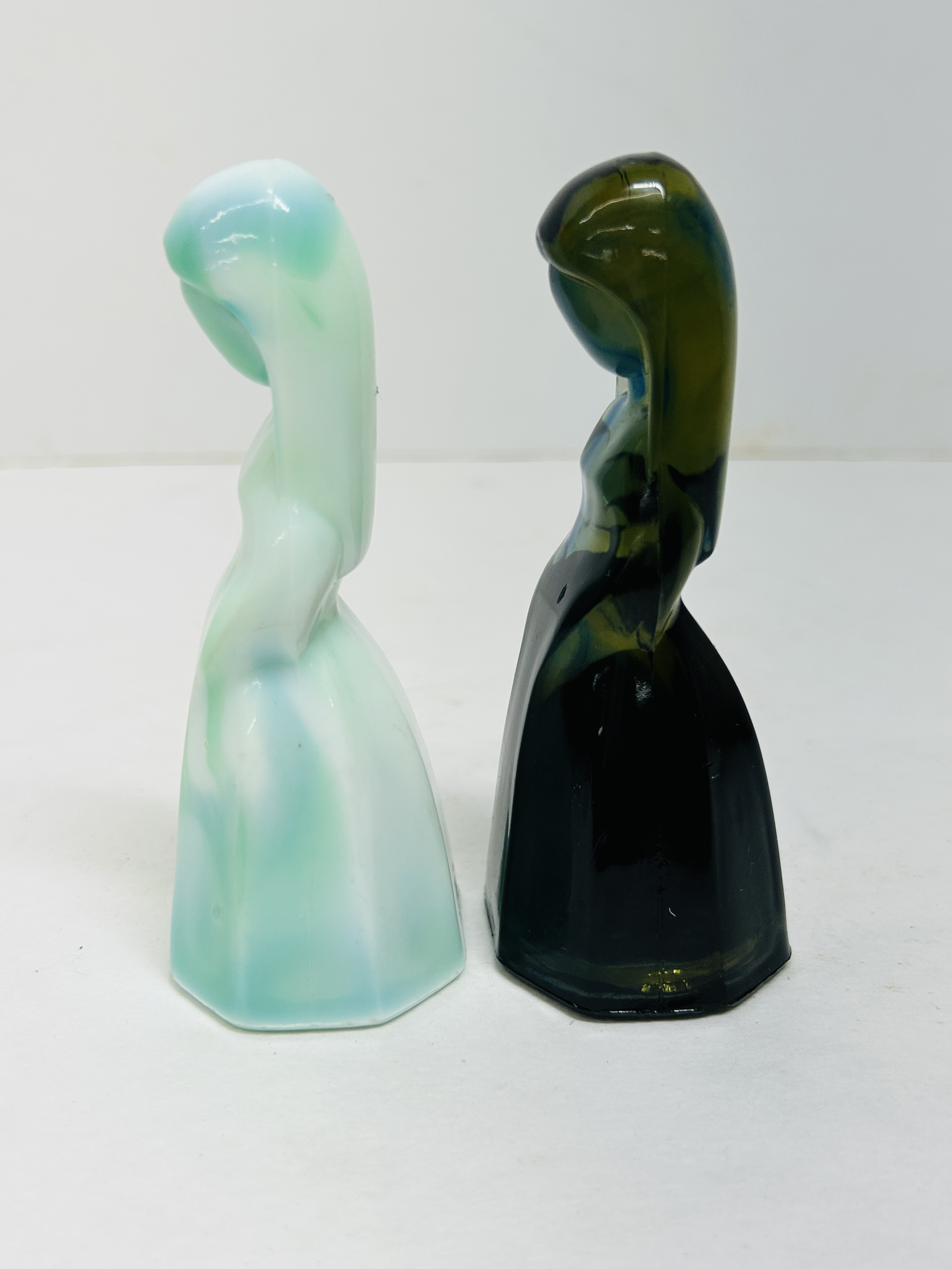 MOSSER GLASS SLAG JENNY FIGURINES, C. 1970S