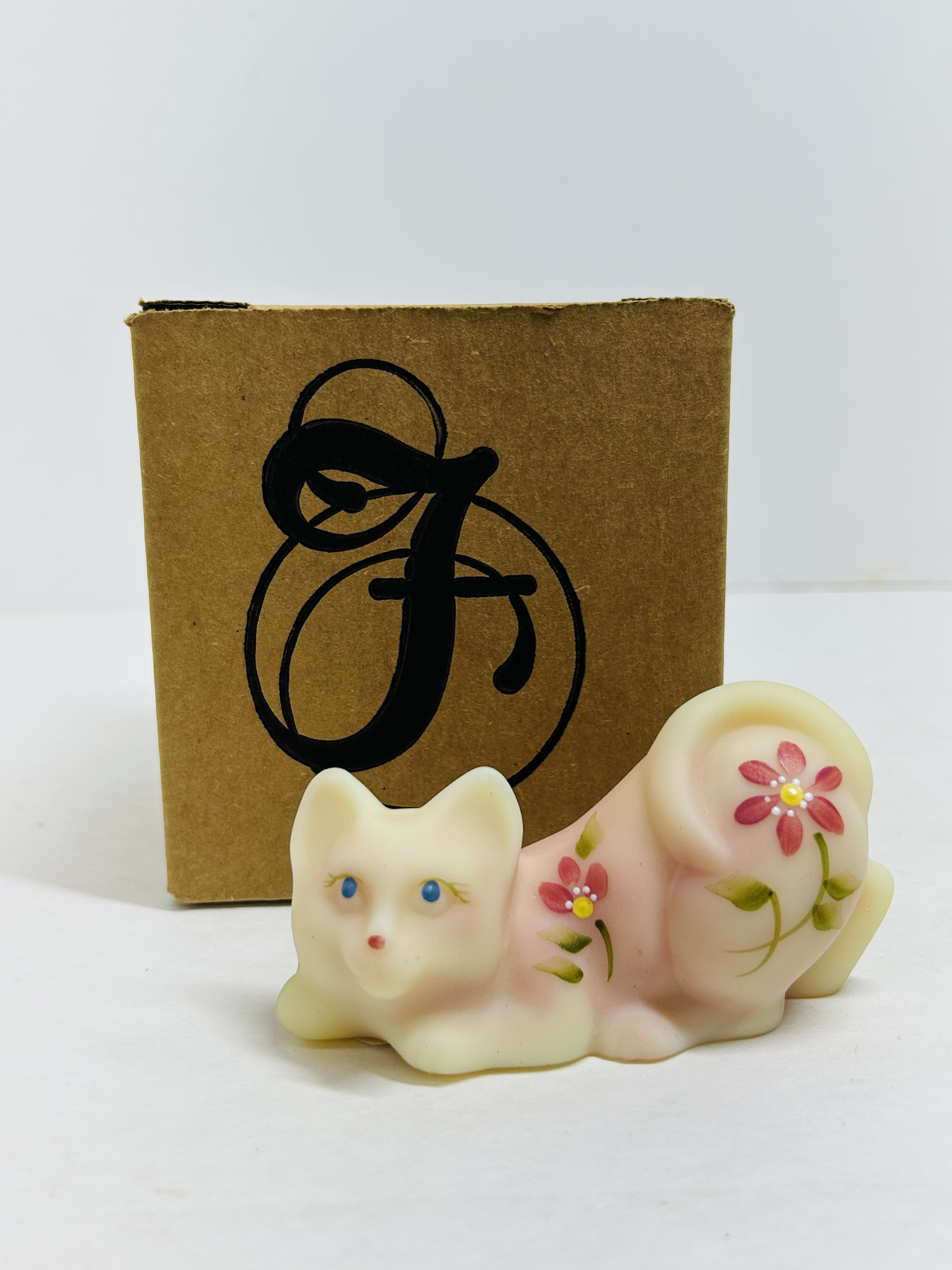 FENTON BURMESE SATIN CAT FIGURINE