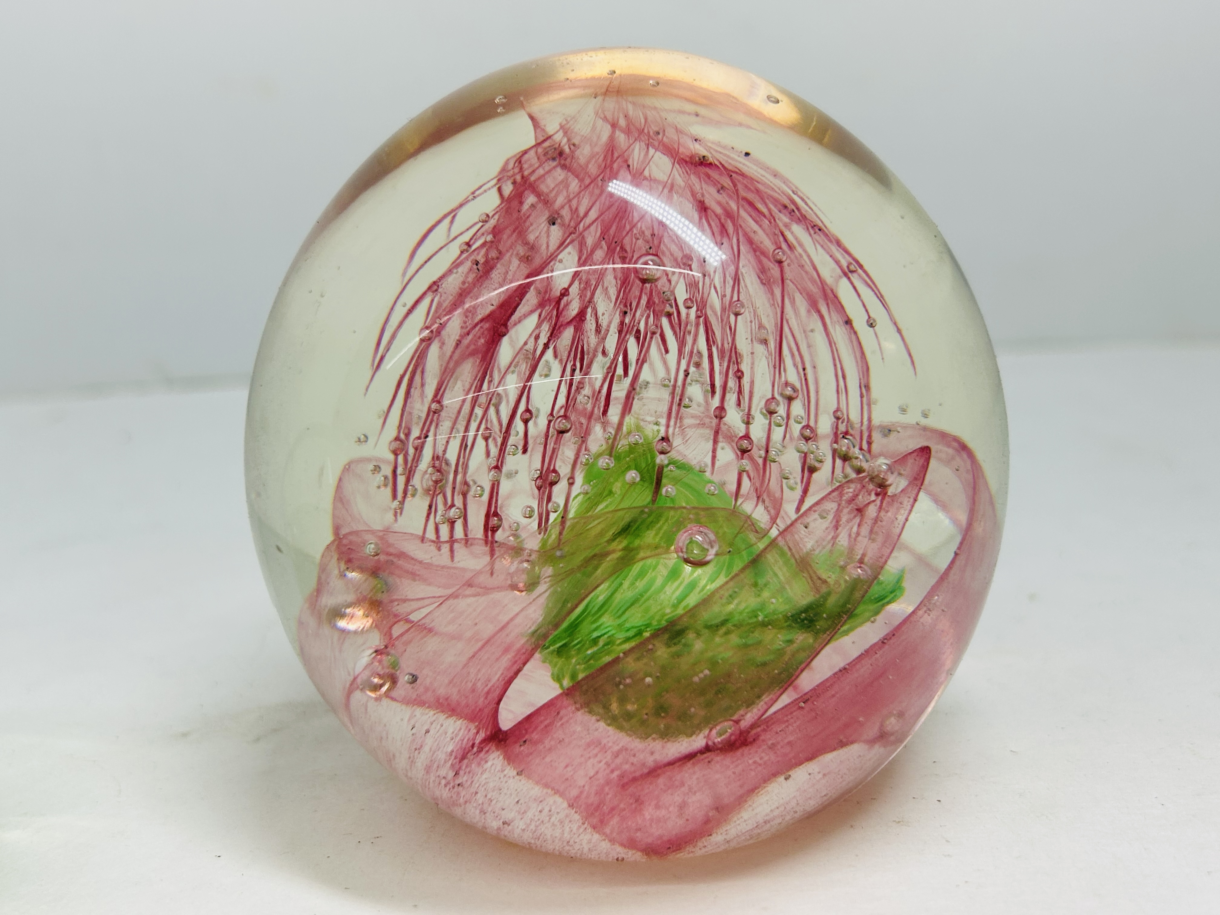 TWO ART GLASS PAPERWEIGHTS, 20TH CENTURY