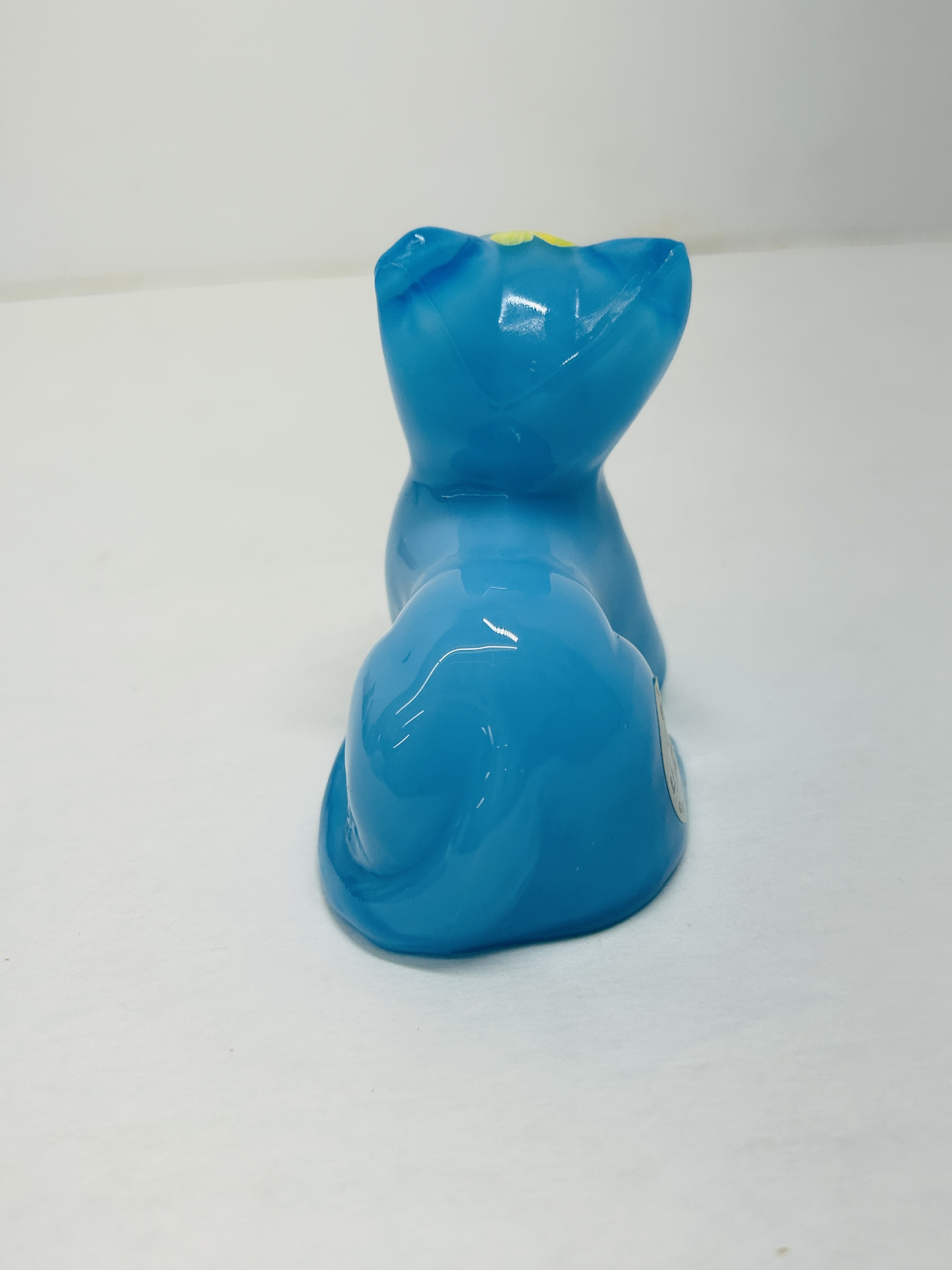 FENTON BLUE GLASS CAT FIGURINE